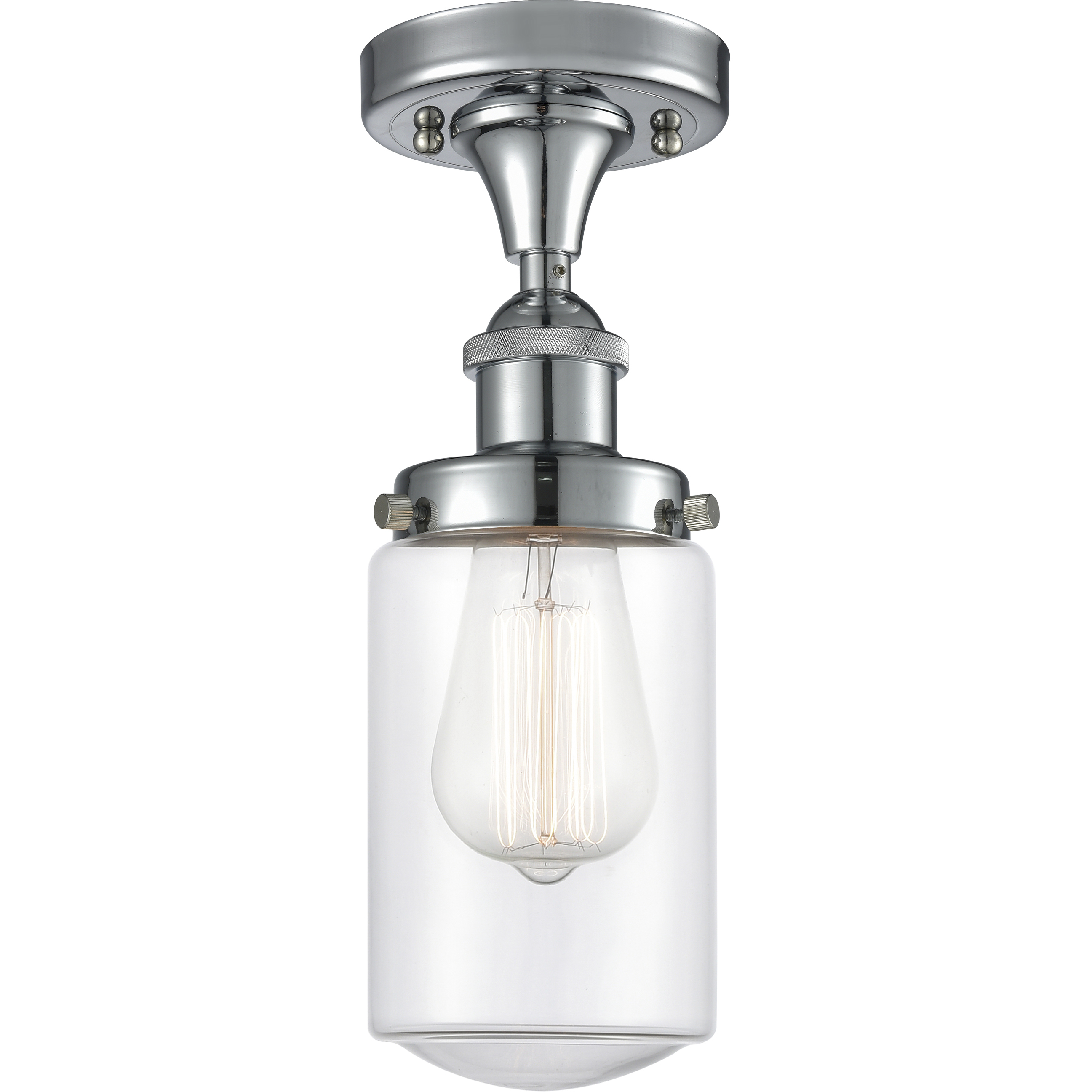 Dover 1 Light 6.5 inch Polished Chrome Semi-Flush Mount Ceiling Light