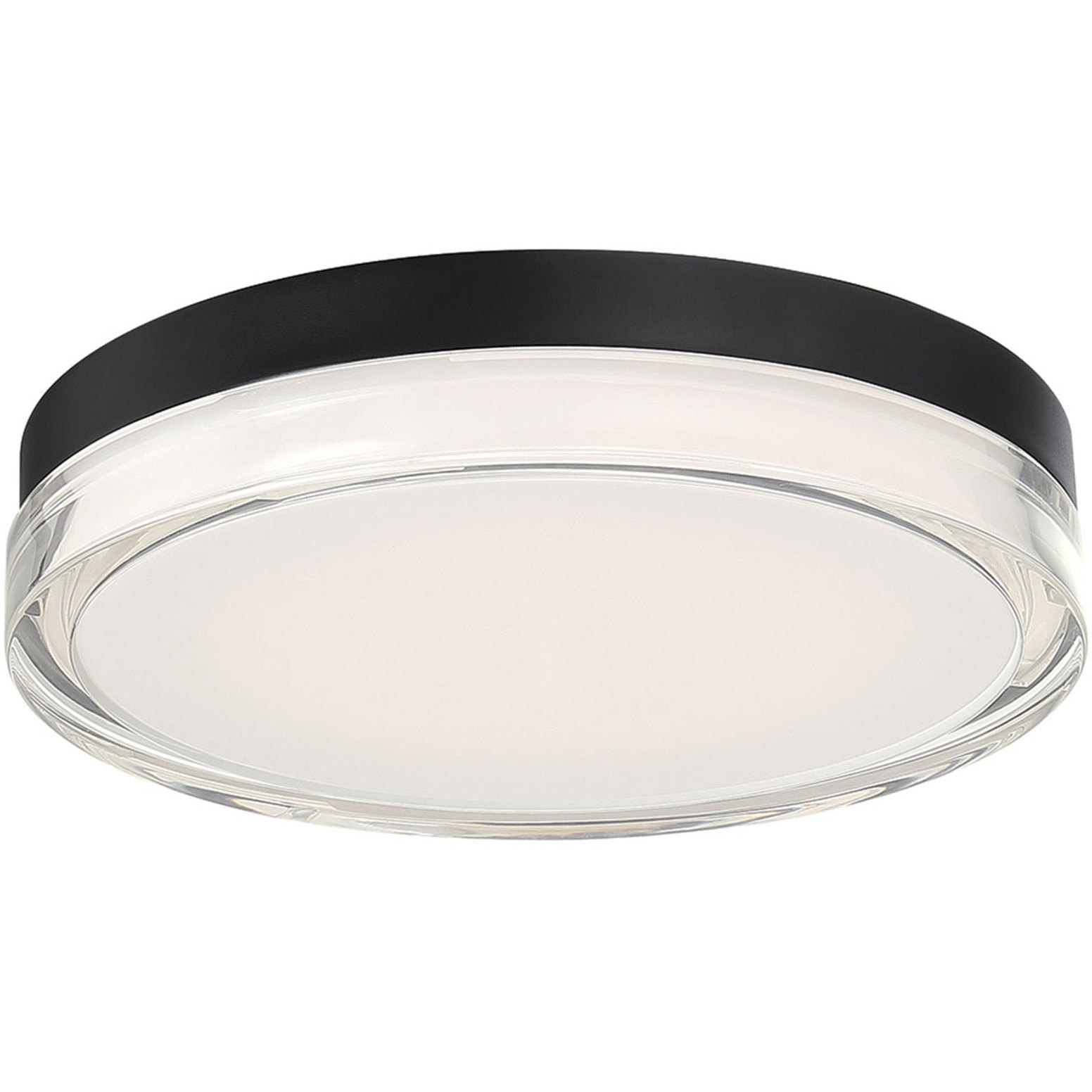 Pi 1 Light 12 inch Black Flush Mount Ceiling Light in 2700K, 12in.