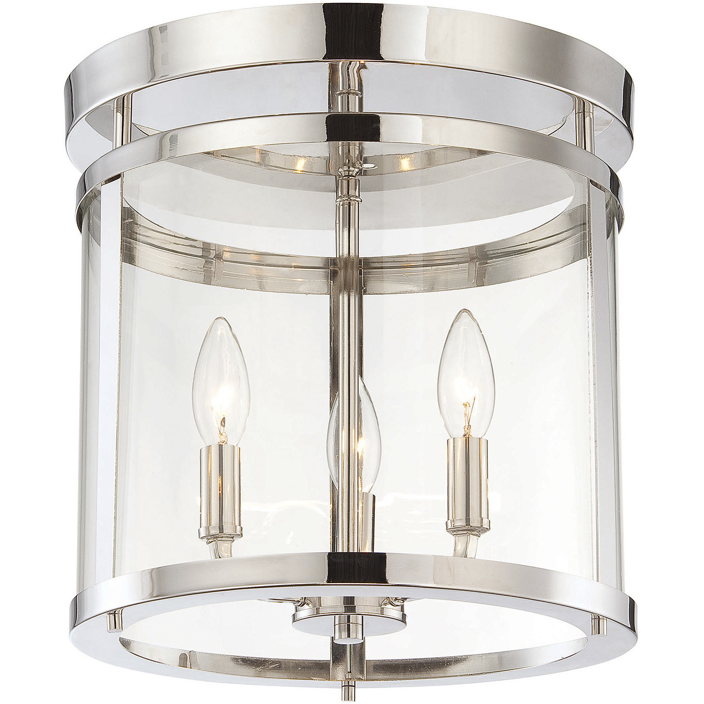 Penrose 3 Light 12.5 inch Polished Nickel Semi-Flush Ceiling Light, Essentials