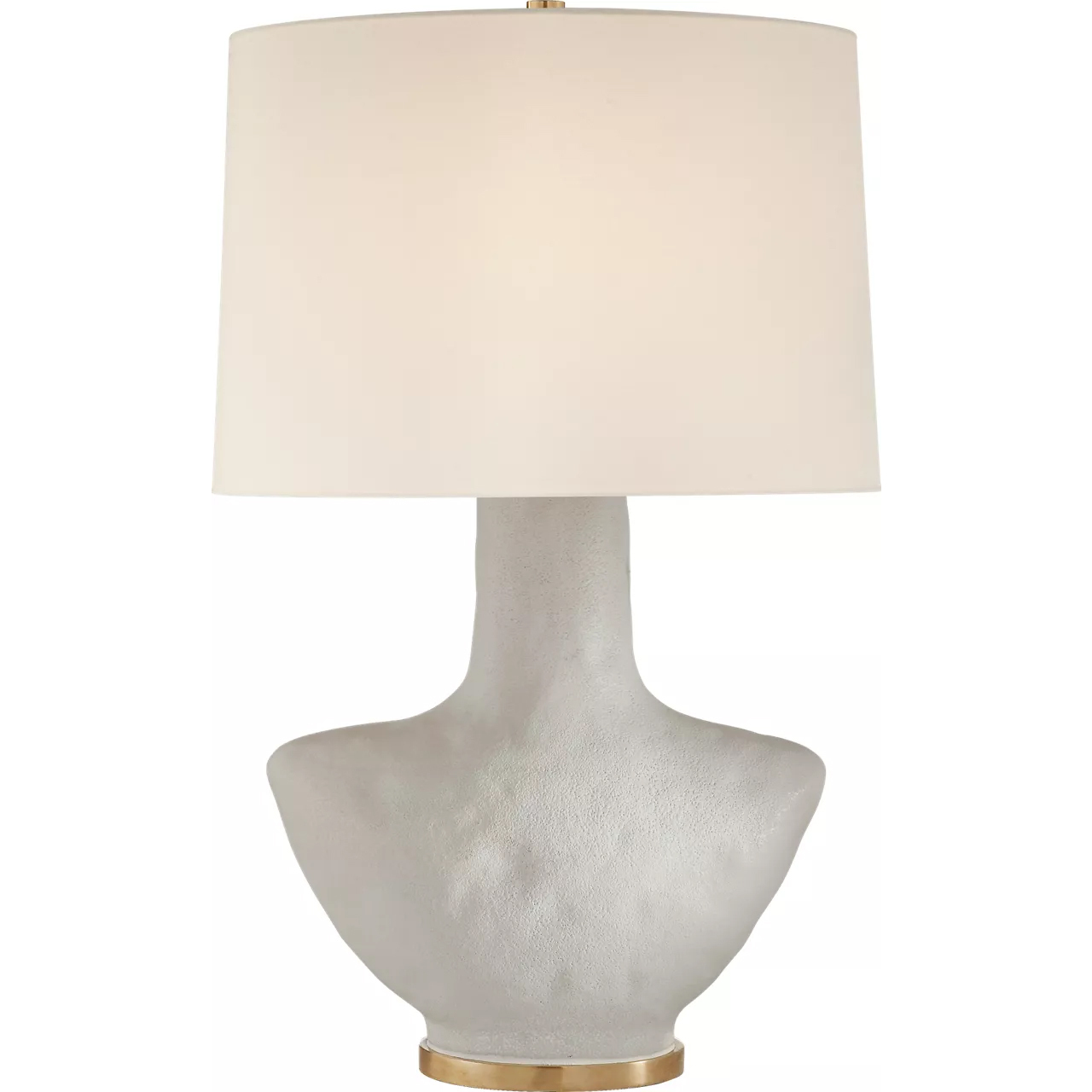 Kelly Wearstler Armato 28 inch 75 watt Porous White Table Lamp Portable Light in Linen, Porous White Porcelain, Small
