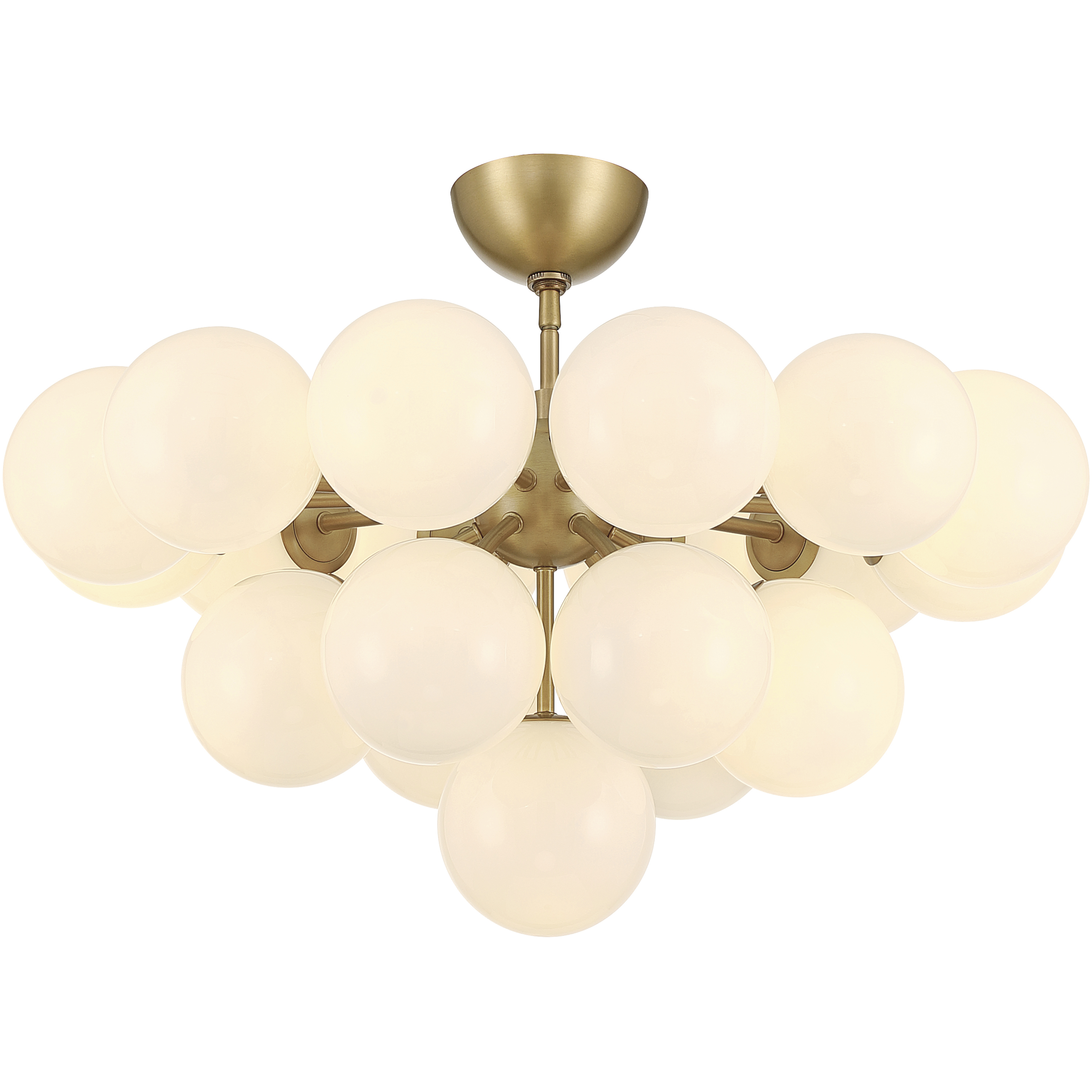 Lunara 19 Light 28 inch Legacy Brass Convertible Chandelier/Semi-Flush Mount Ceiling Light