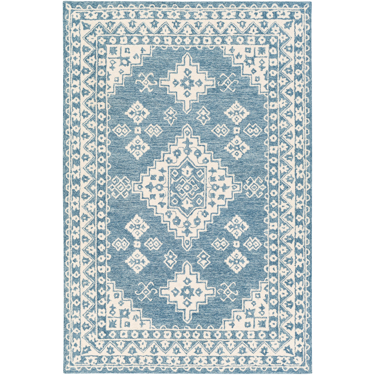 Granada 90 X 60 inch Pale Blue/Beige/Sky Blue Rugs