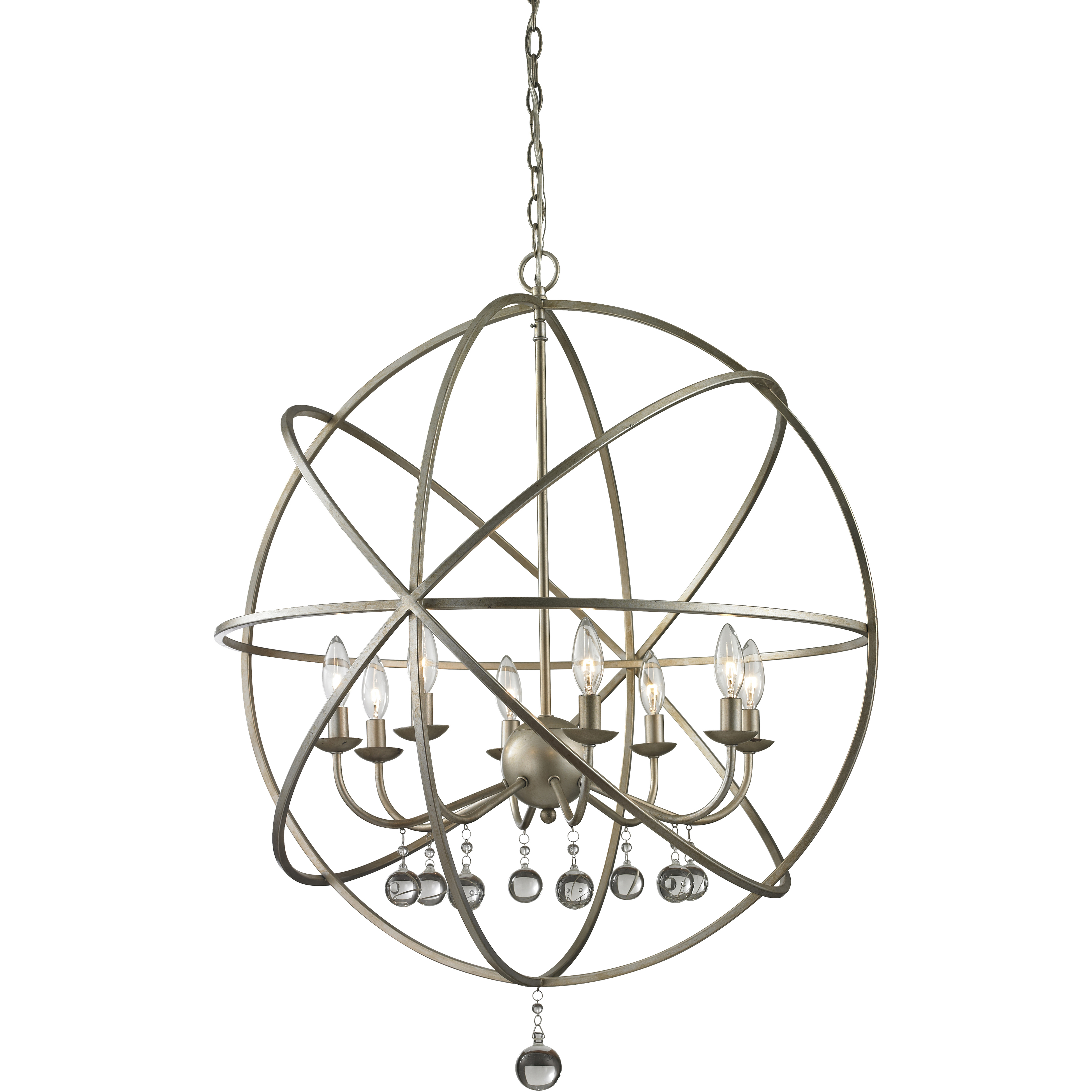 Acadia 8 Light 30 inch Antique Silver Chandelier Ceiling Light