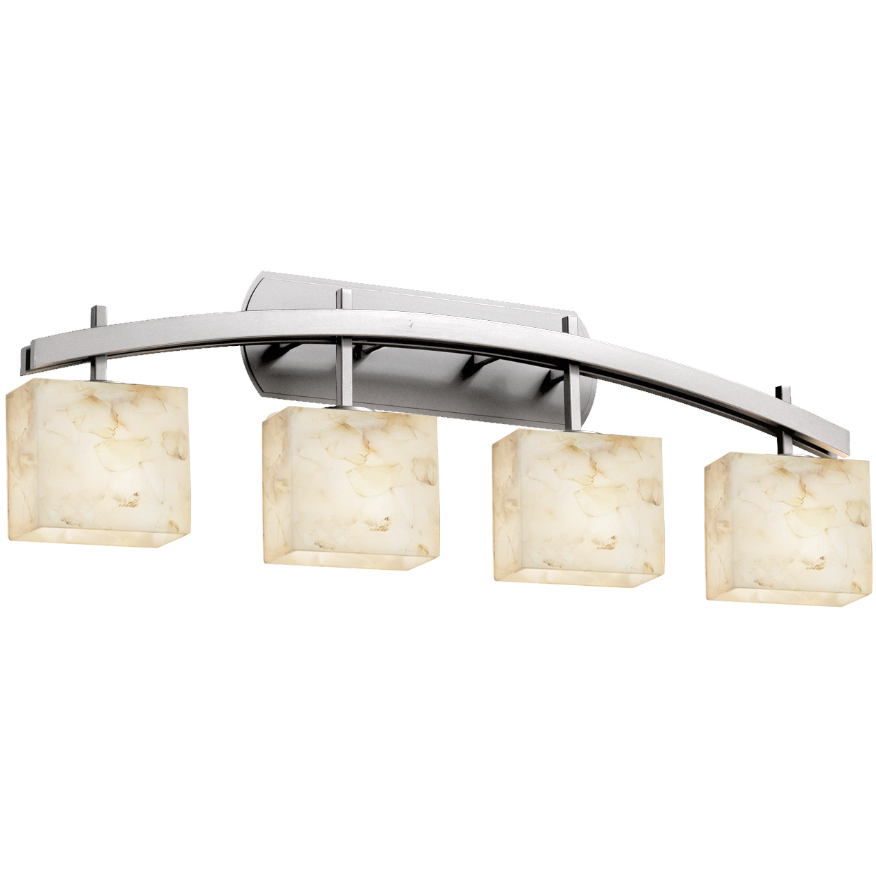Alabaster Rocks 4 Light 35.5 inch Brushed Nickel Vanity Light Wall Light in Rectangle, Incandescent