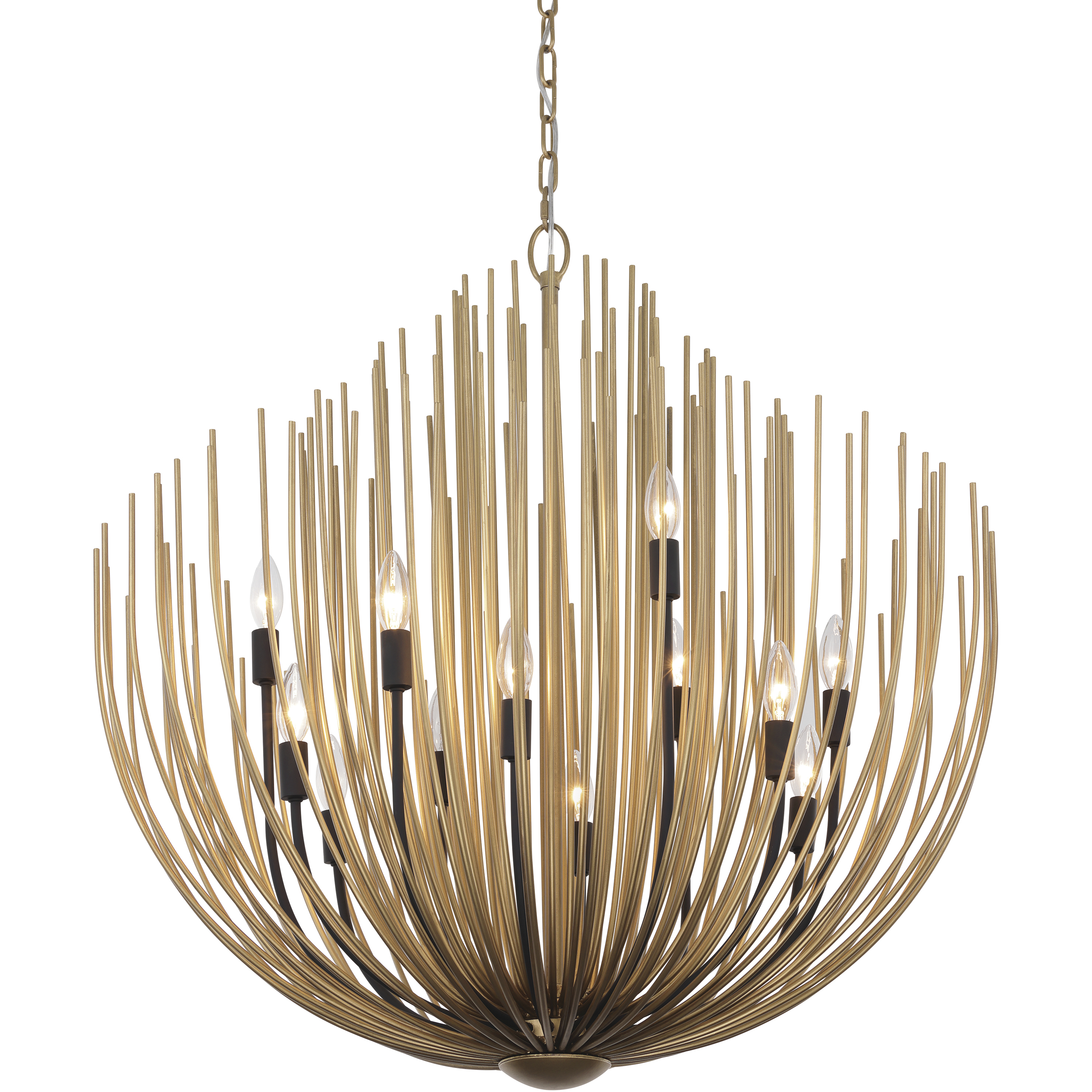 Florenza 12 Light 32 inch Legacy Brass and Dark Matte Black Chandelier Ceiling Light