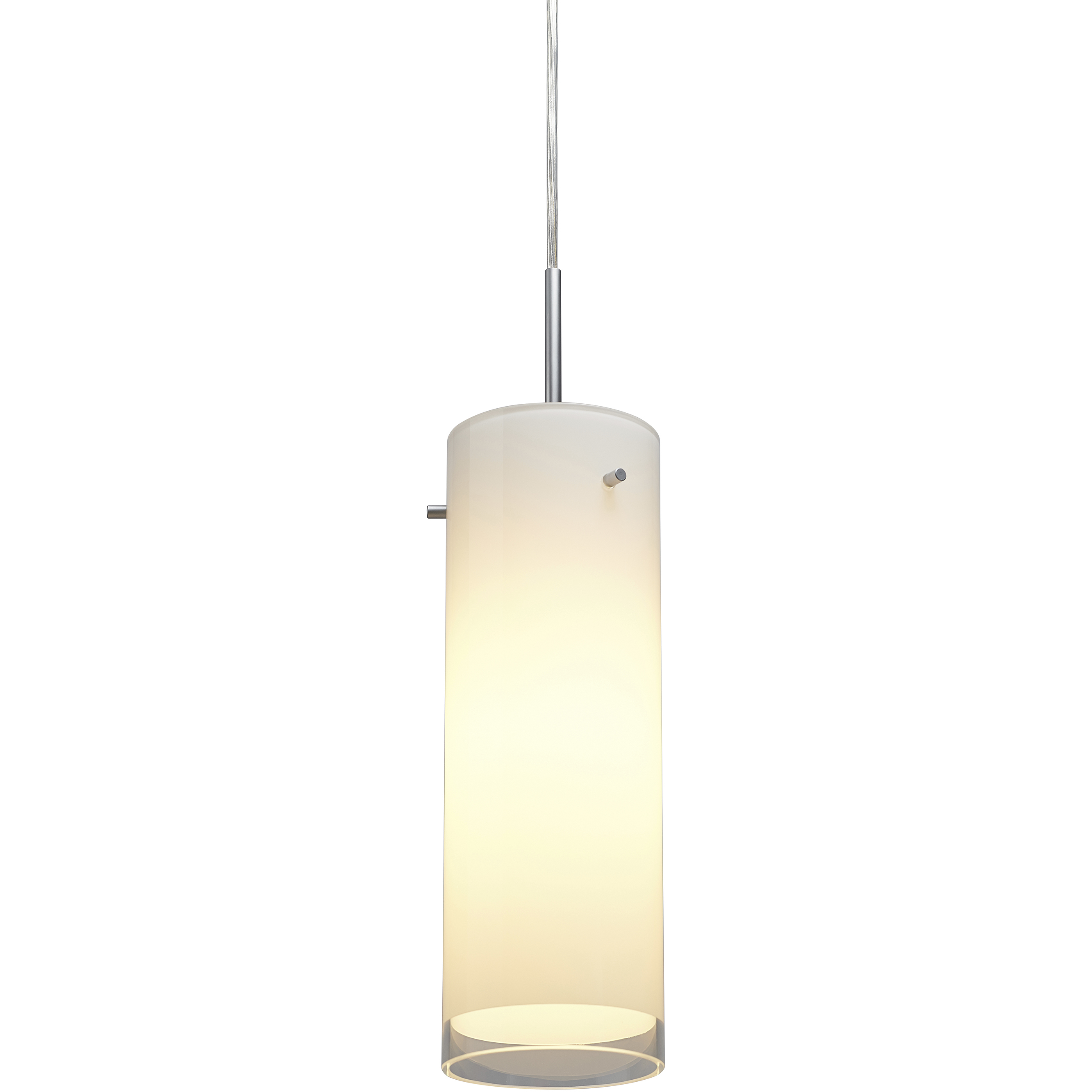Cyrus LED 4 inch Matte Chrome Large Pendant Ceiling Light in White Glass