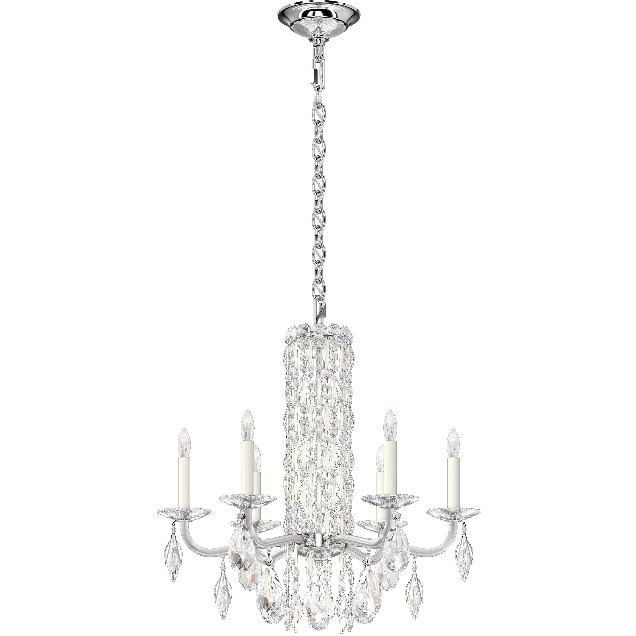 Siena 6 Light 24.5 inch White Chandelier Ceiling Light in Heritage, No Spikes