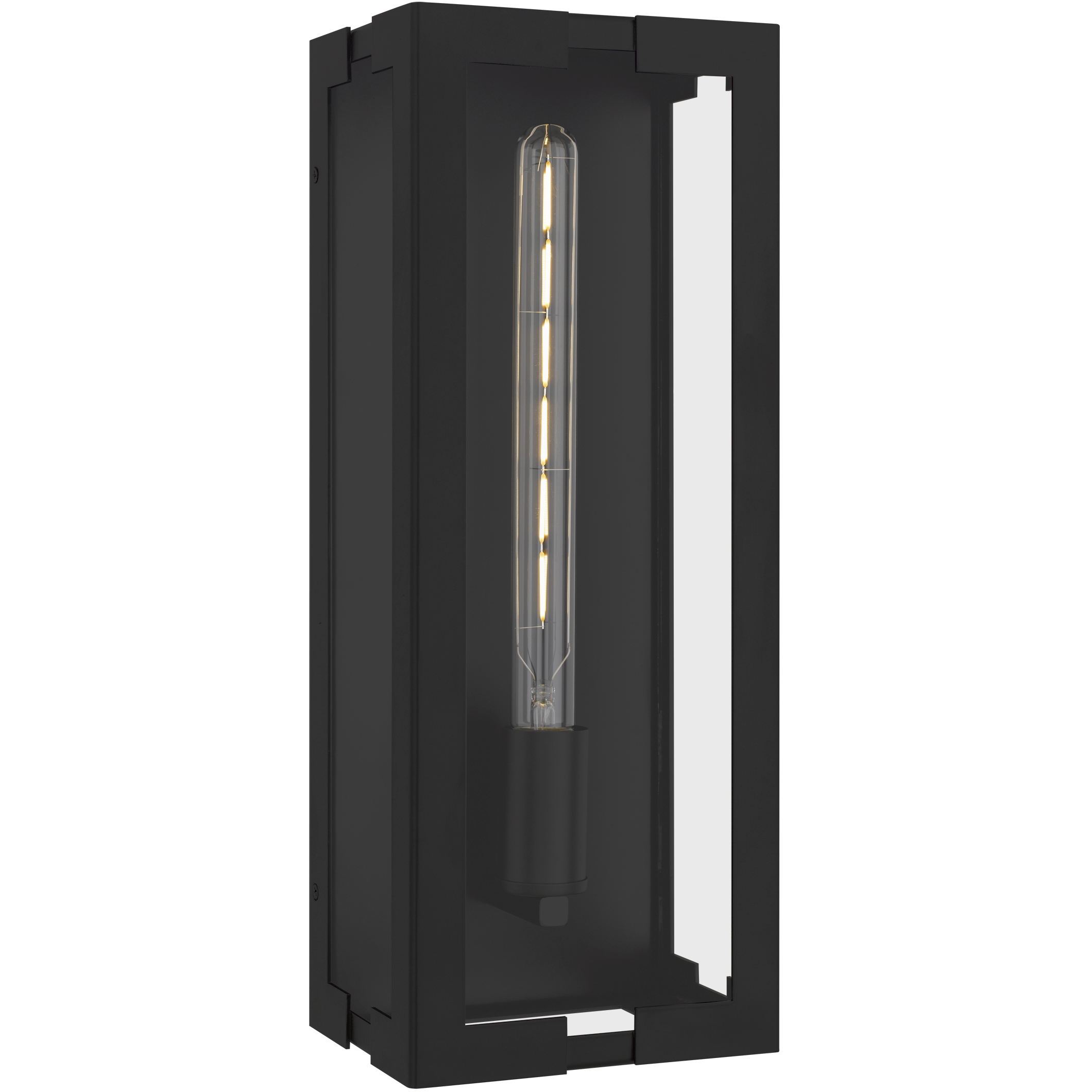 Young 1 Light 18 inch Matte Black Outdoor Wall Lantern
