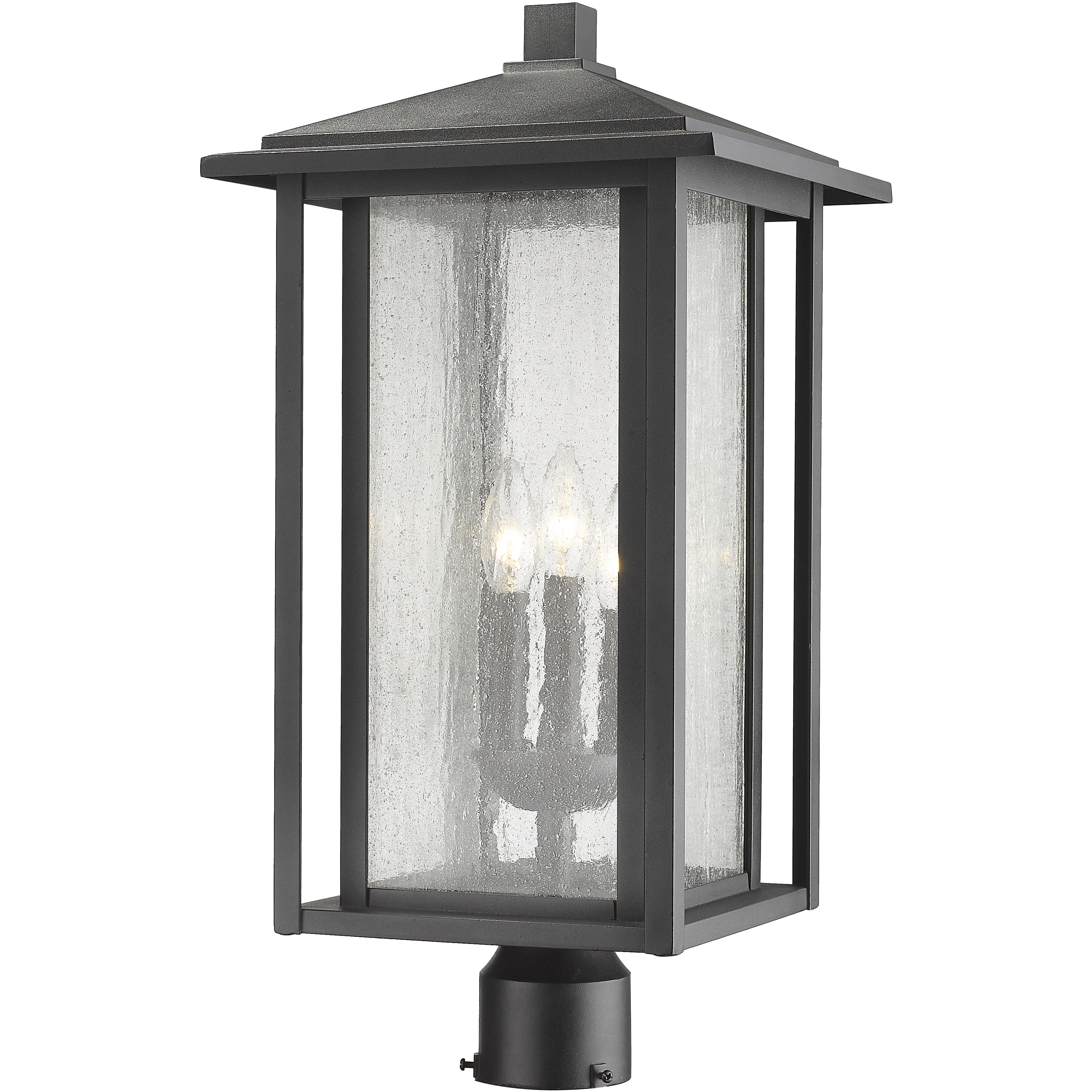Aspen 3 Light 22.44 inch Black Outdoor Post Mount Fixture