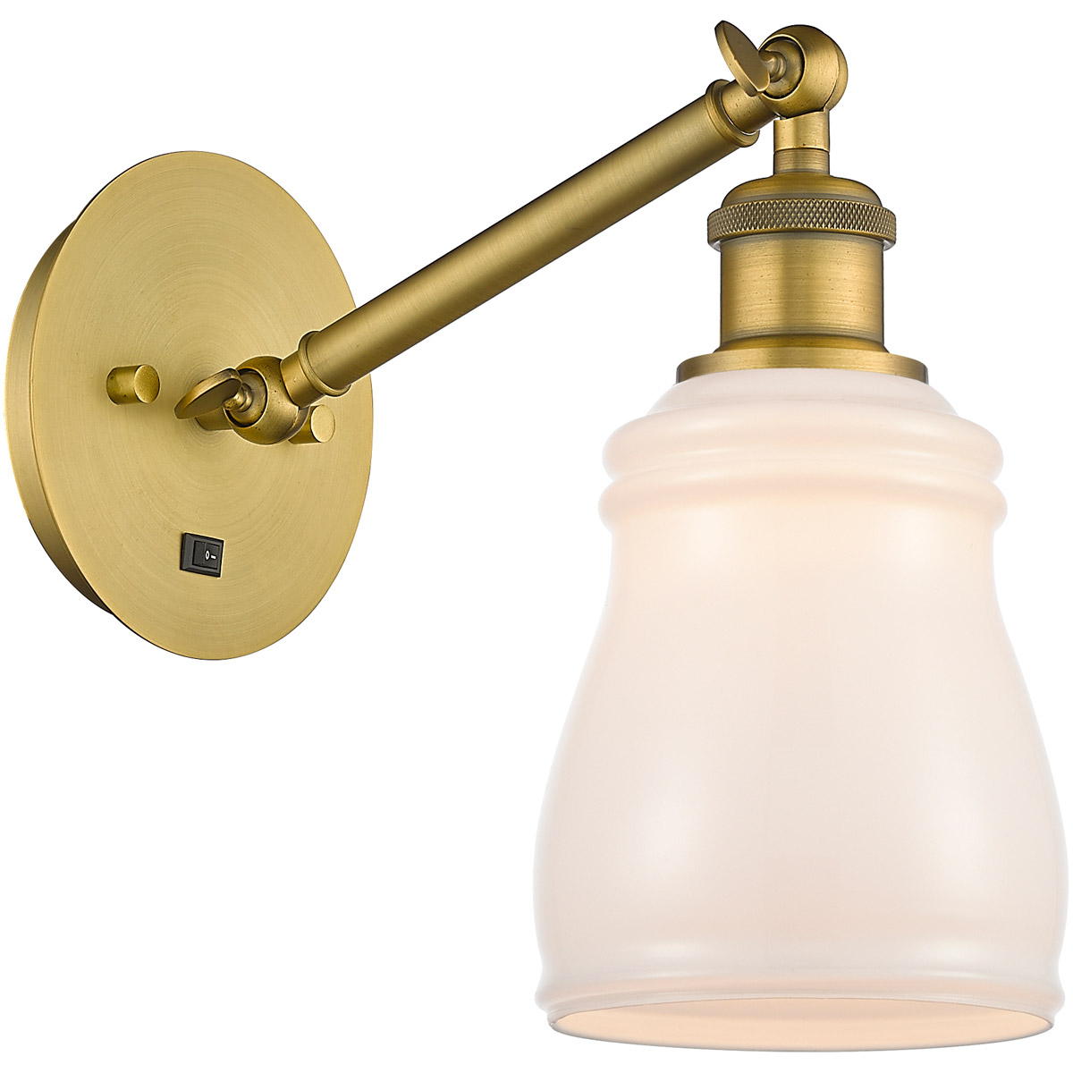 Ballston Ellery 1 Light 5.3 inch Brushed Brass Sconce Wall Light in White Glass