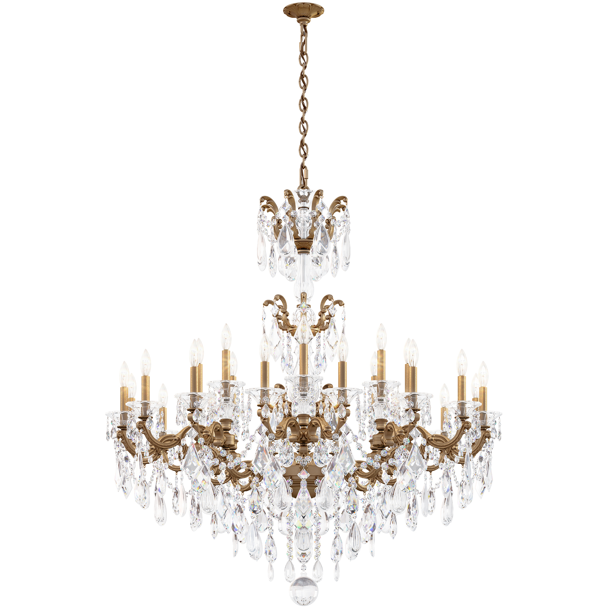 La Scala 24 Light 120V Chandelier in Parchment Gold with Clear Crystals from Swarovski main image 0