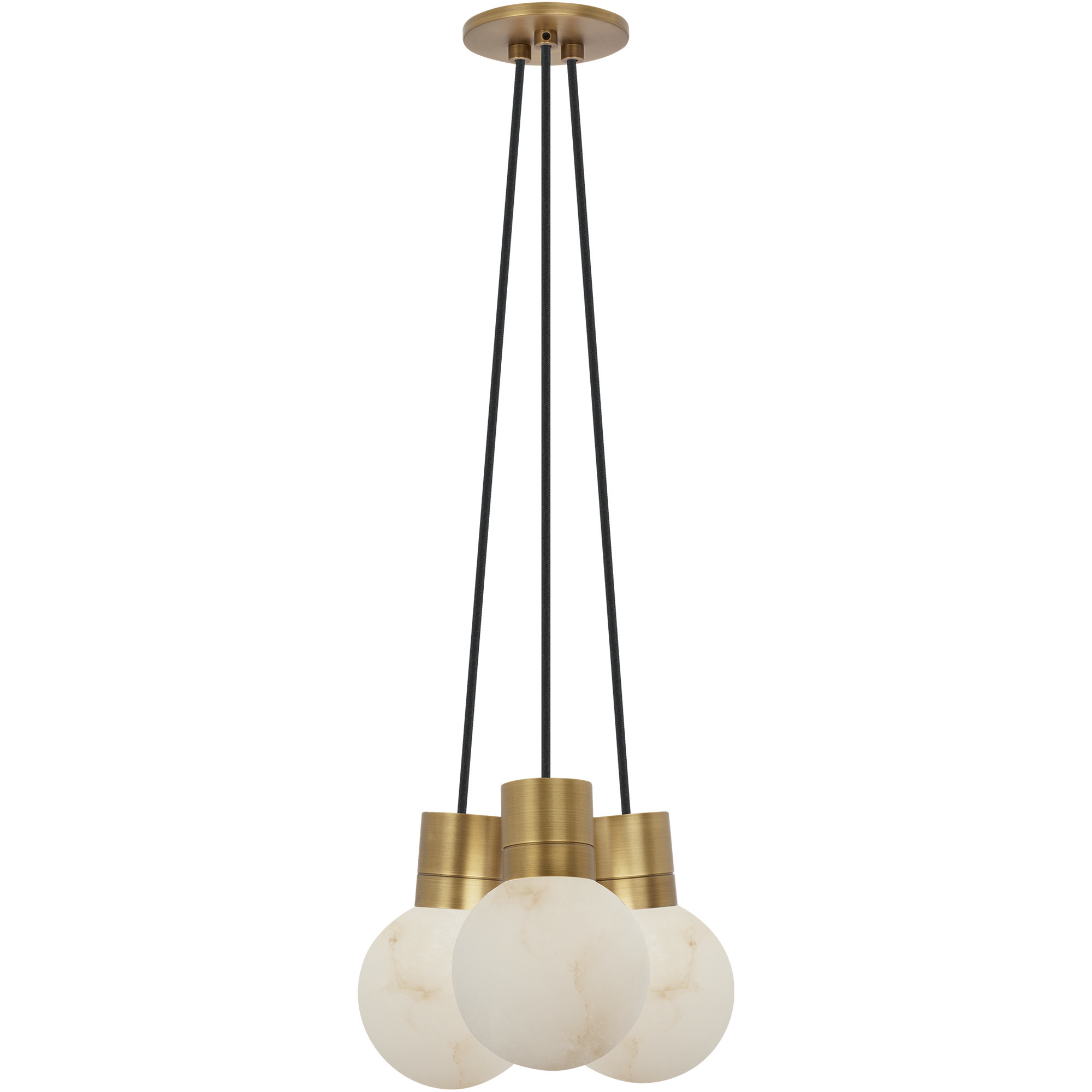 Sean Lavin Mina 3 Light 9 inch Hand Rubbed Antique Brass Chandelier Ceiling Light in Black Cord, 3000K-2200K