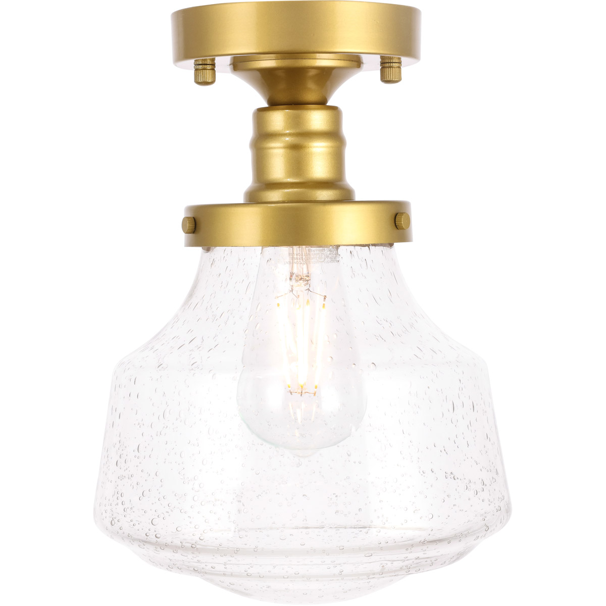 Lyle 1 Light 8 inch Brass Flush Mount Ceiling Light