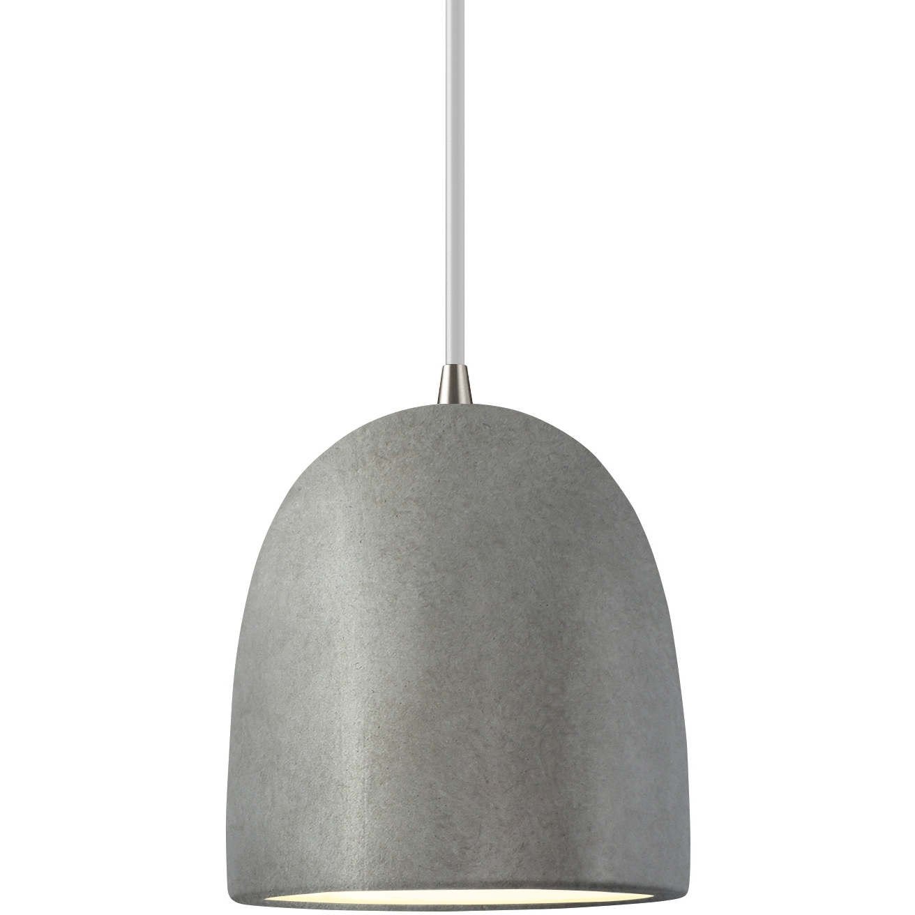 Radiance Collection - Bell Single Drop Pendant in Brushed Nickel, Replaceable Bulb, Antique Silver, White, Form+Finish+Function