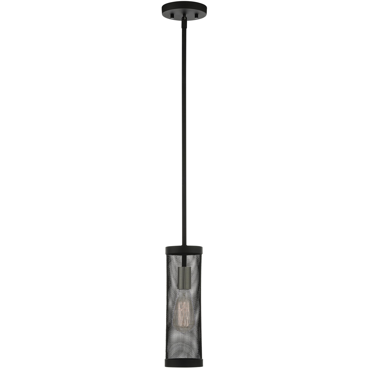 Industro 1 Light 5.13 inch Black with Brushed Nickel Accents Pendant Ceiling Light