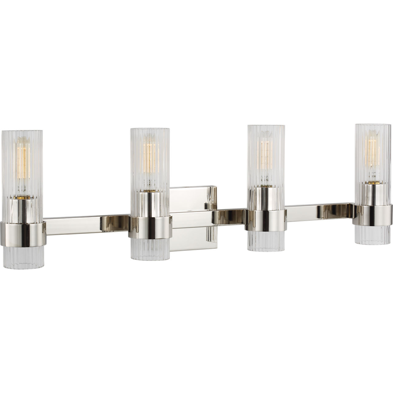 C&M by Chapman & Myers Geneva 4 Light 30 inch Polished Nickel Vanity Light Wall Light