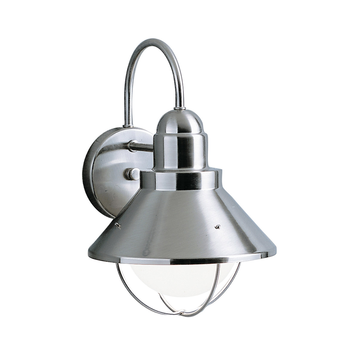 Seaside 1 Light 12 inch Brushed Nickel Outdoor Wall, Medium