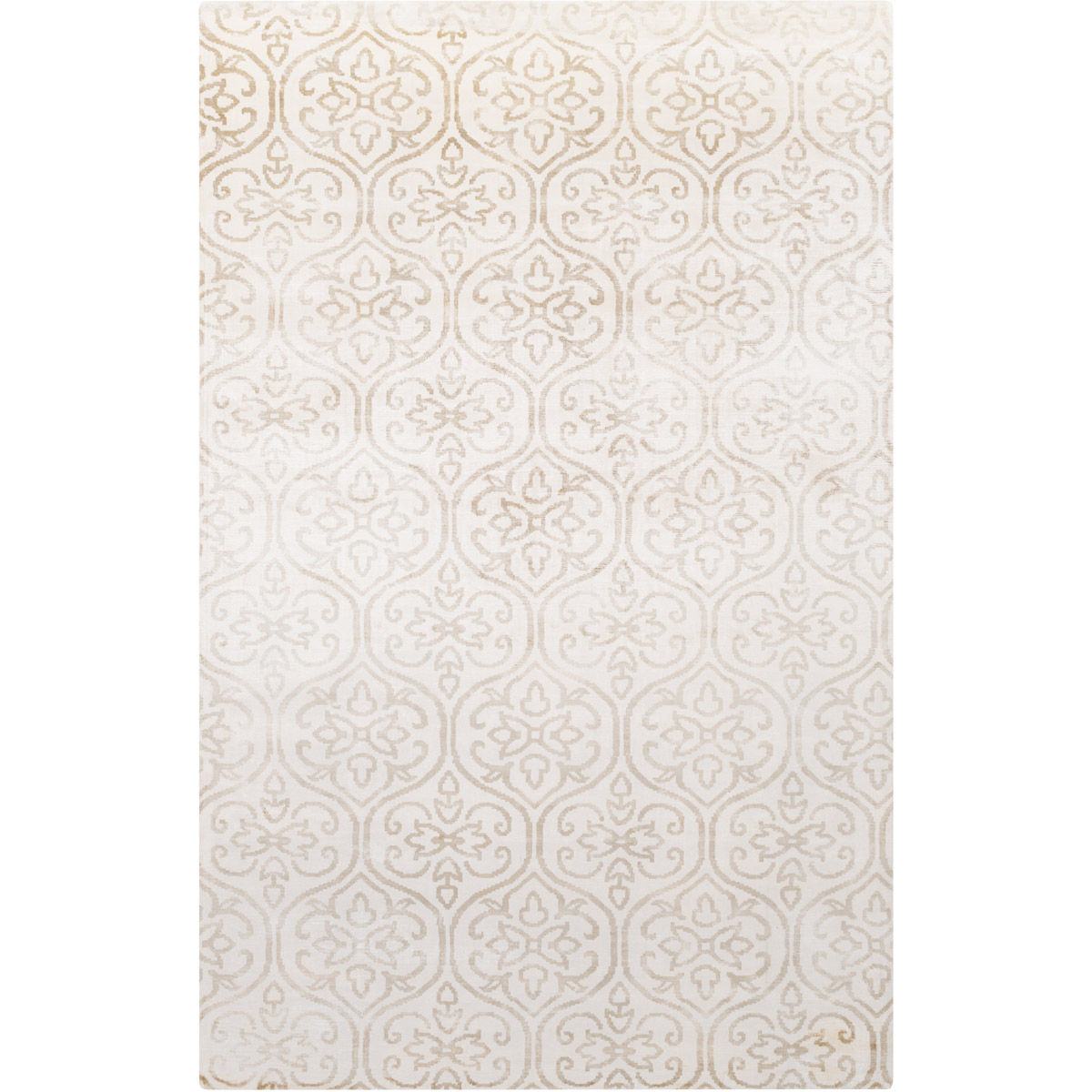Shibori 96 X 60 inch Neutral and Brown Area Rug, Viscose