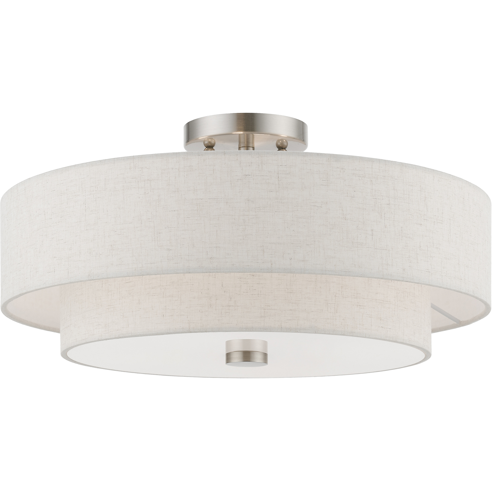Meridian 4 Light 18 inch Brushed Nickel Semi-Flush Ceiling Light