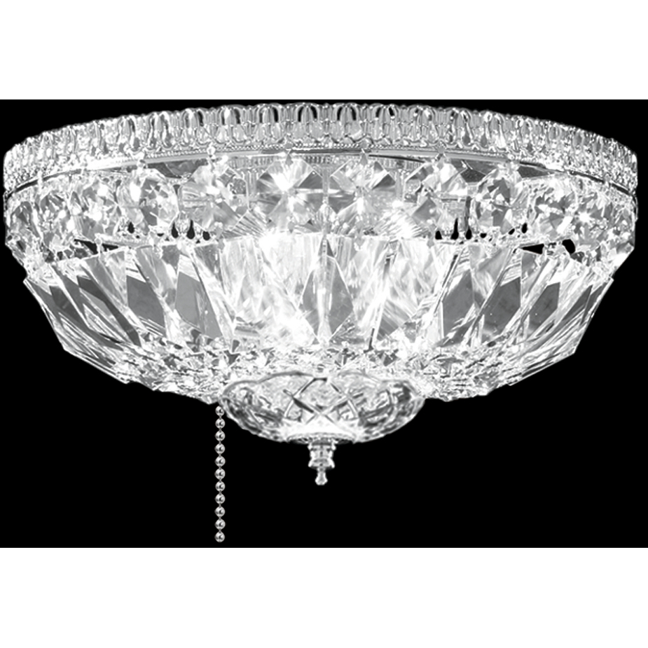 Gallery 1 Light 12 inch Silver Flush Mount Ceiling Light, Fan Kit Version