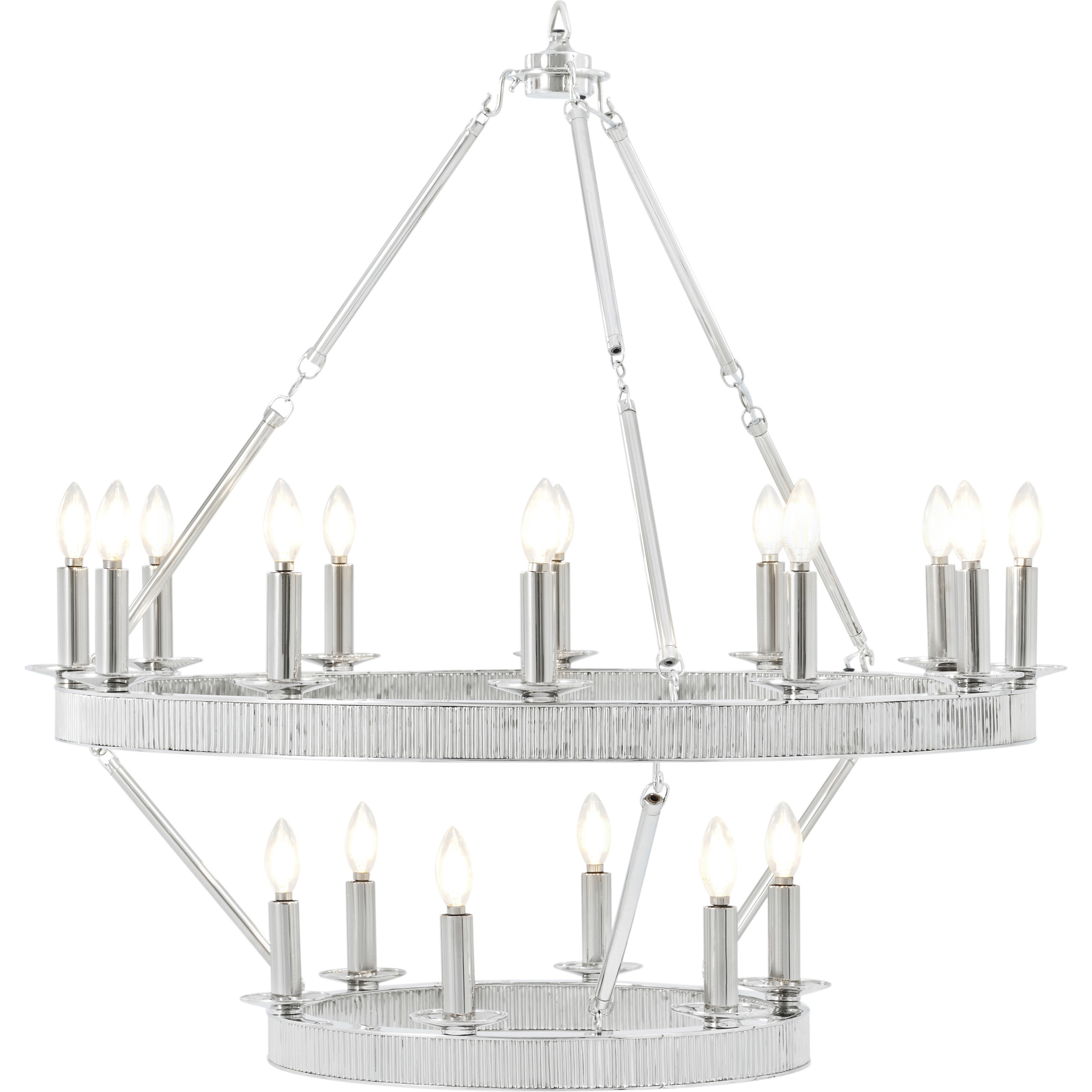 Simon 36 inch Nickel Plated Chandelier Ceiling Light, Stack, TA Illuminations