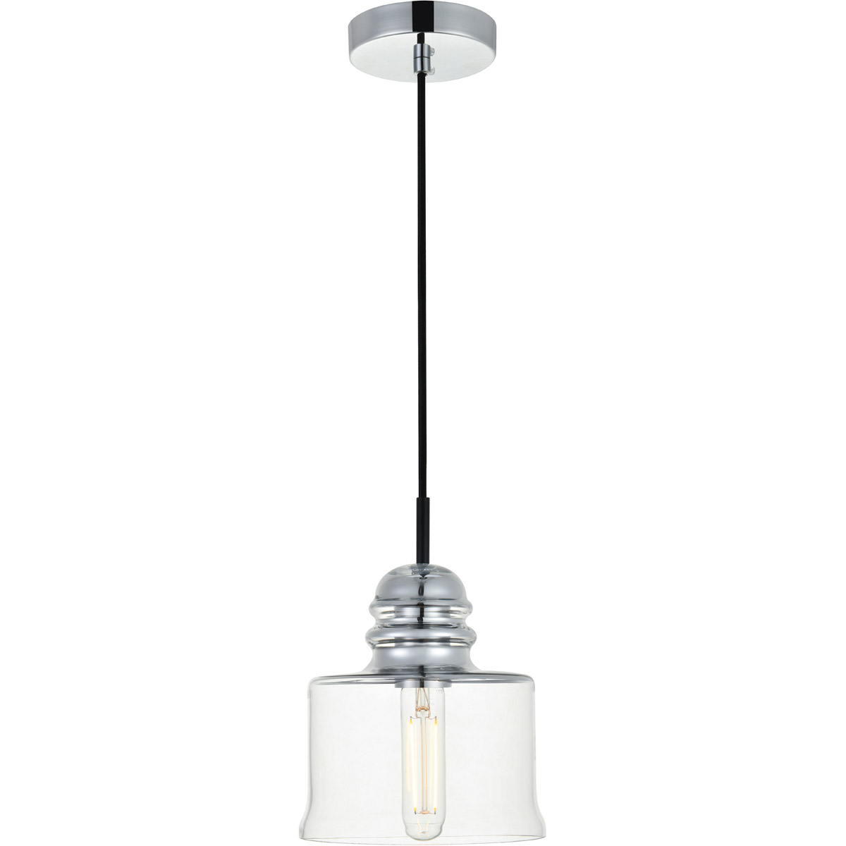 Kenna 1 Light 6.7 inch Chrome Pendant Ceiling Light