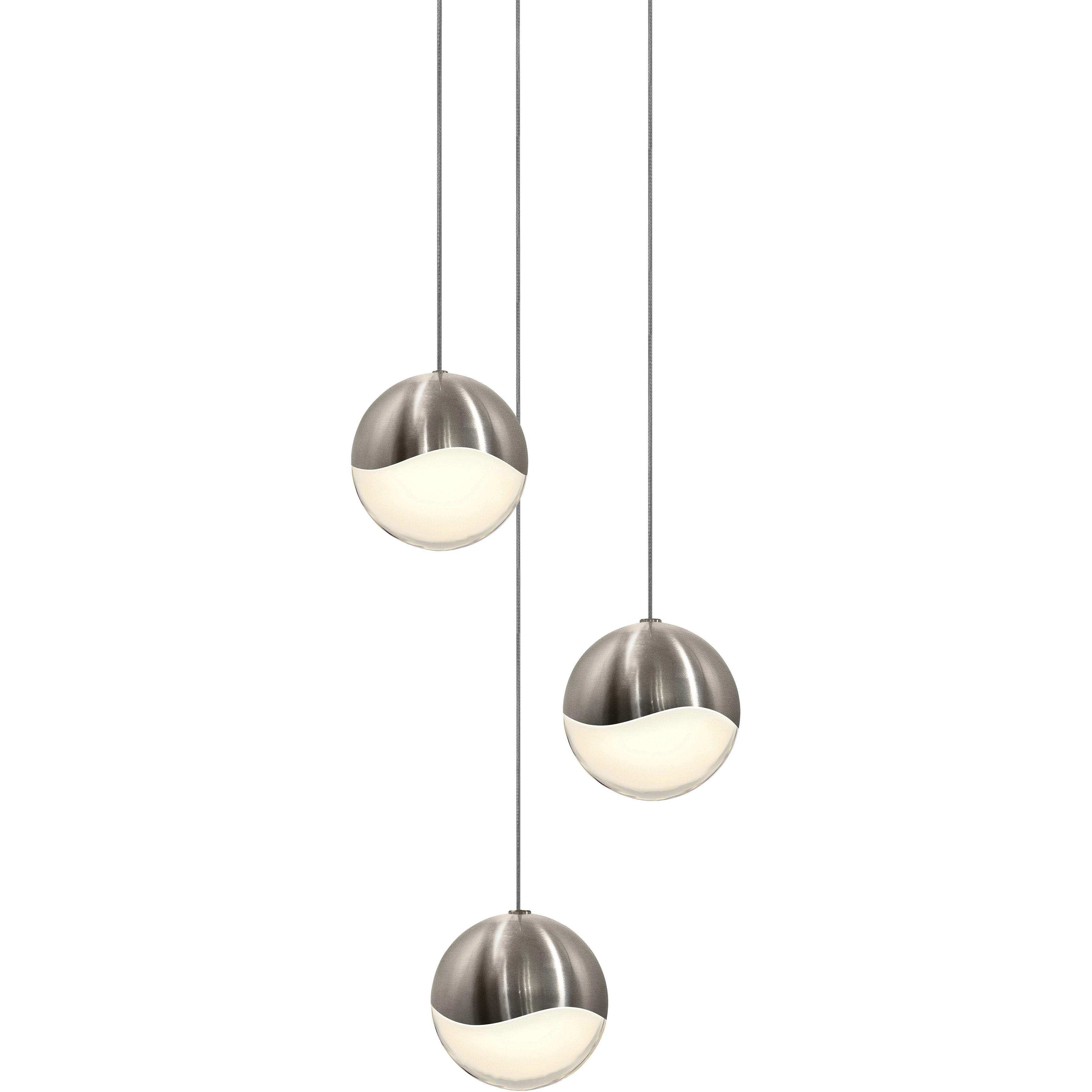 Grapes LED 8.25 inch Satin Nickel Cluster Pendant Ceiling Light in Large