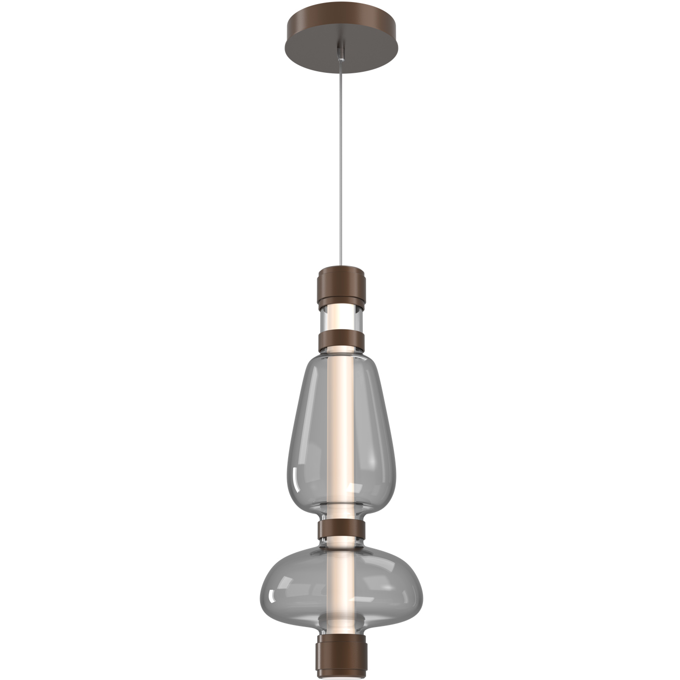 Bolla LED 28 inch Burnished Bronze Pendant Ceiling Light in Smoke, Mandrel