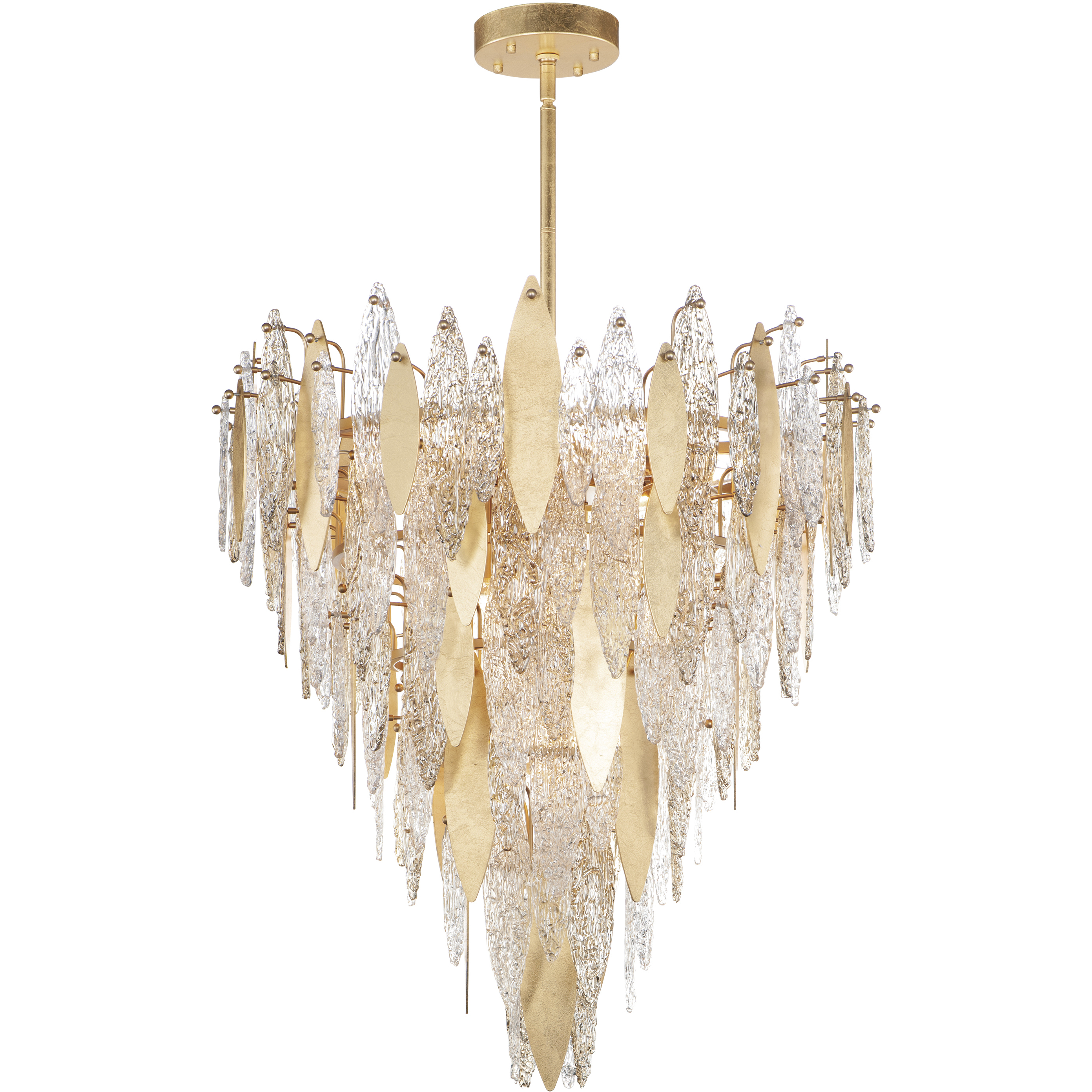 Majestic 21 Light 32.5 inch Gold Leaf Chandelier Ceiling Light