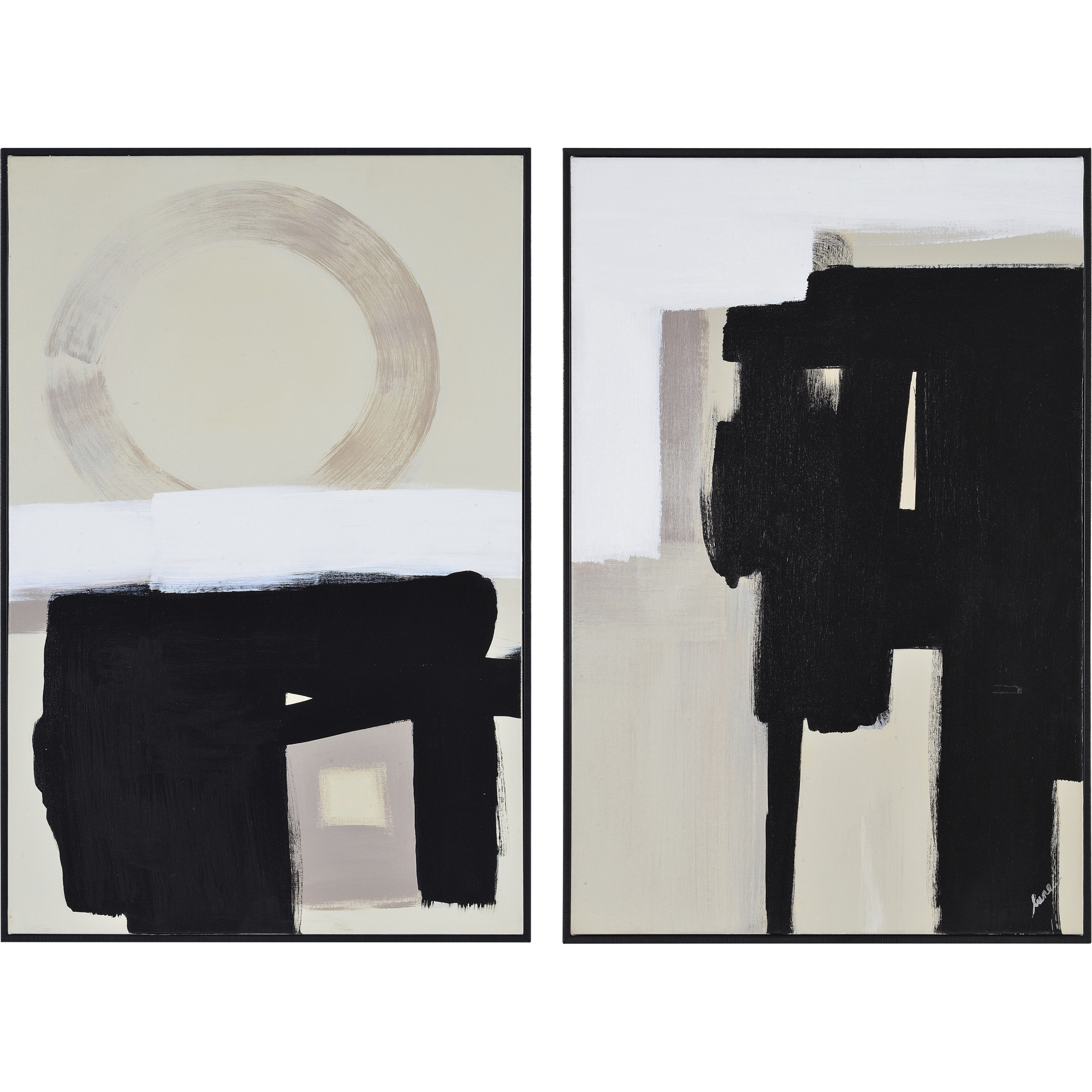 Telesto Black/Multiple Canvas Art, 2 Piece