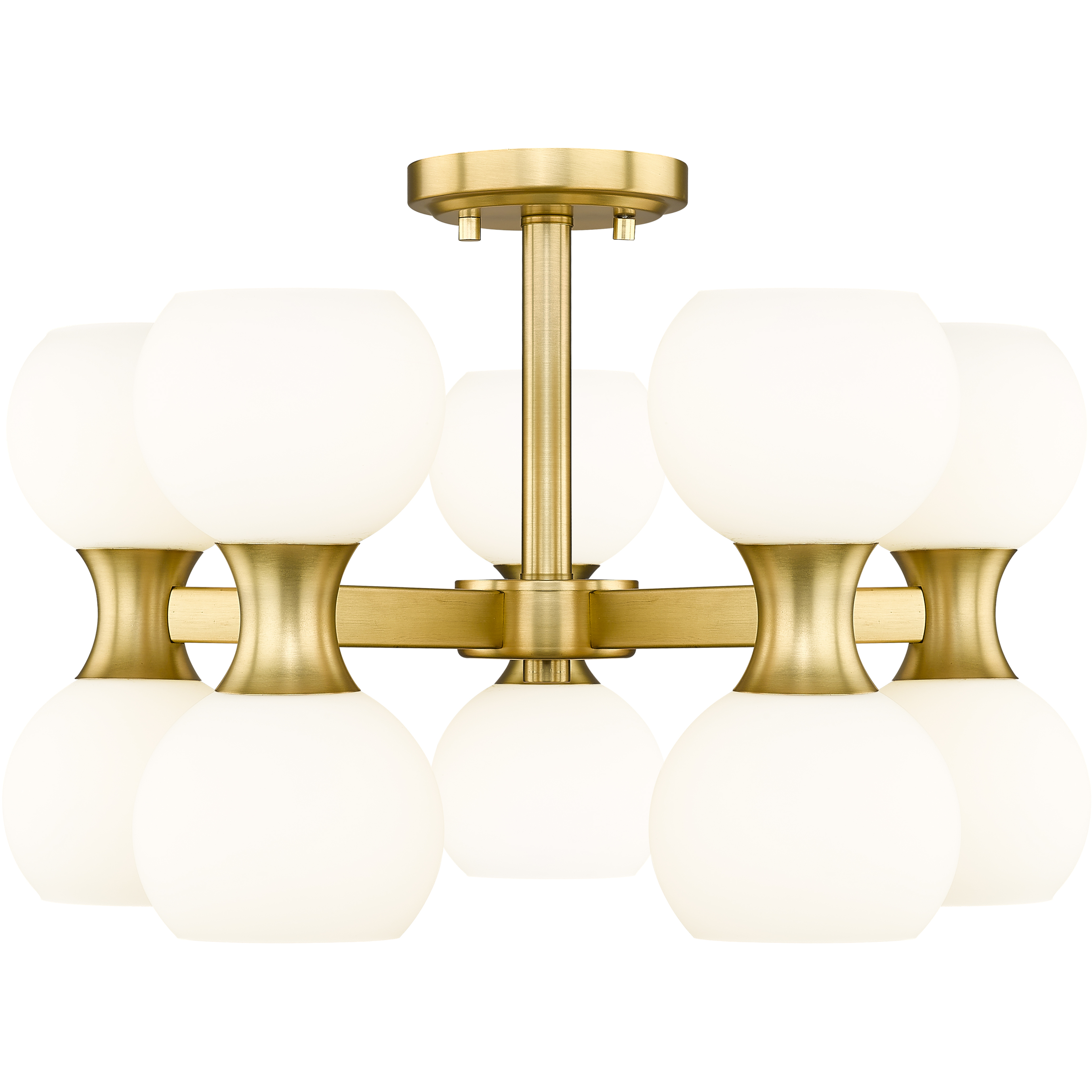 Artemis 10 Light 21 inch Modern Gold Semi Flush Mount Ceiling Light