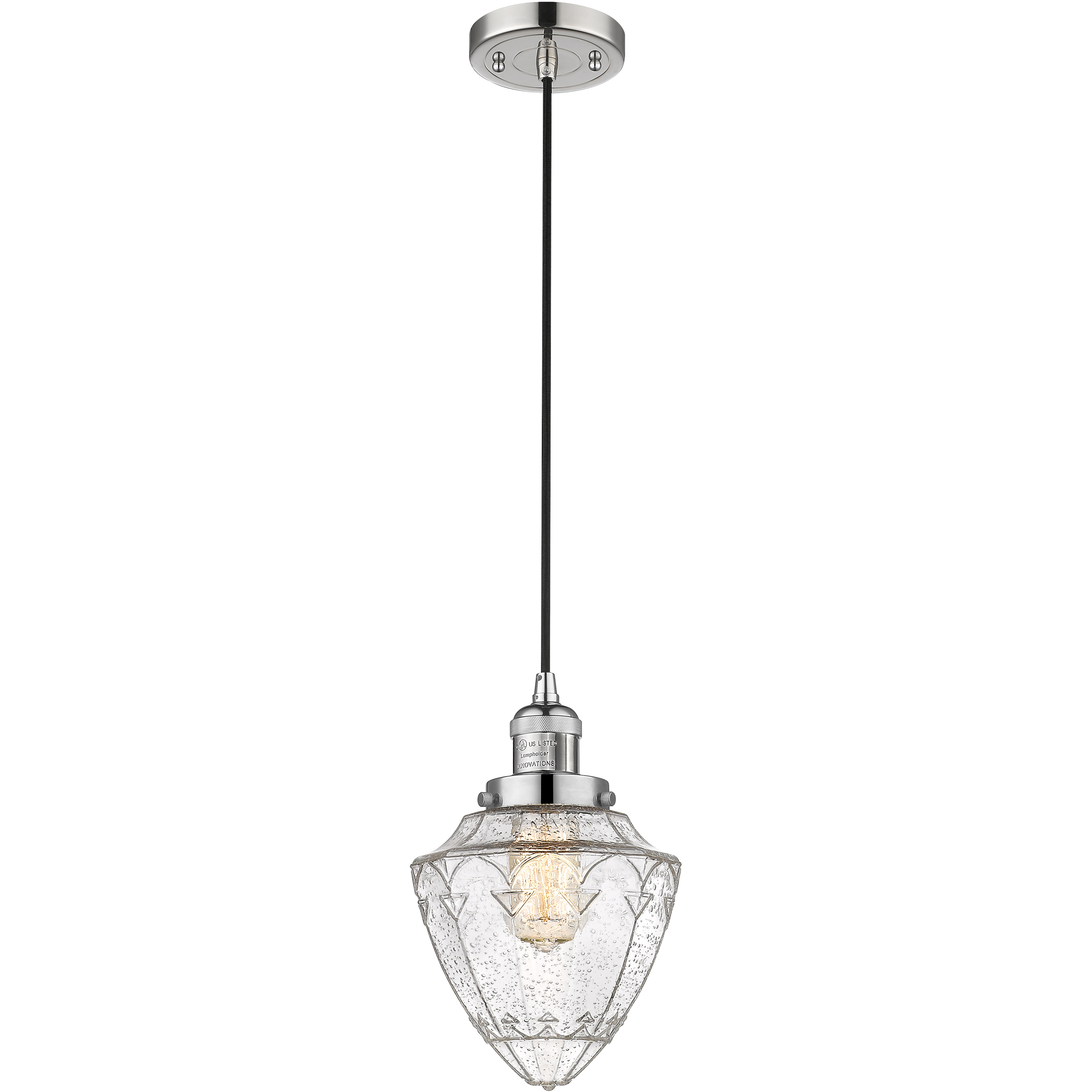 Franklin Restoration Bullet LED 7 inch Polished Nickel Mini Pendant Ceiling Light in Seedy