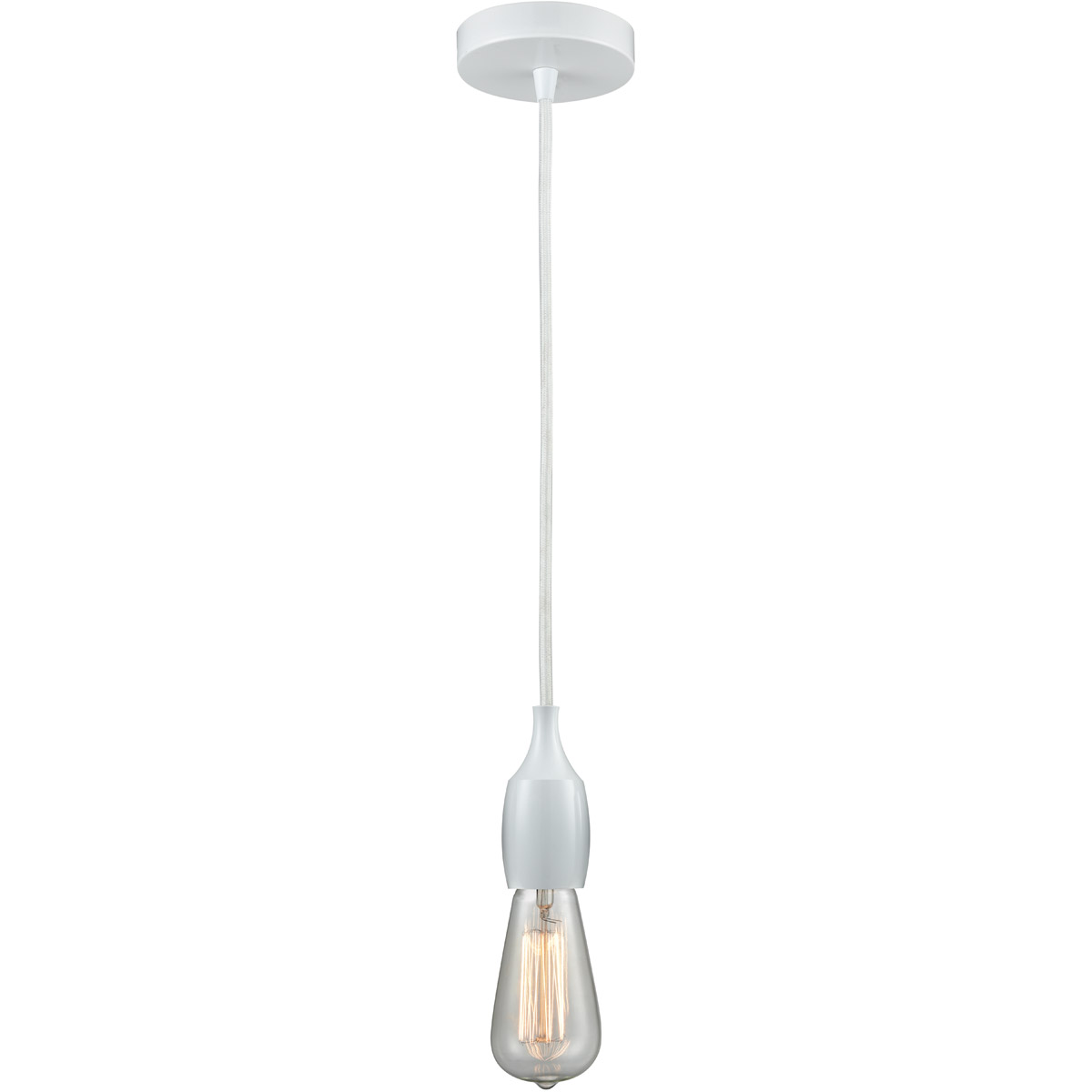Chelsea Bare Bulb 1 Light 2 inch White Mini Pendant Ceiling Light, Chelsea