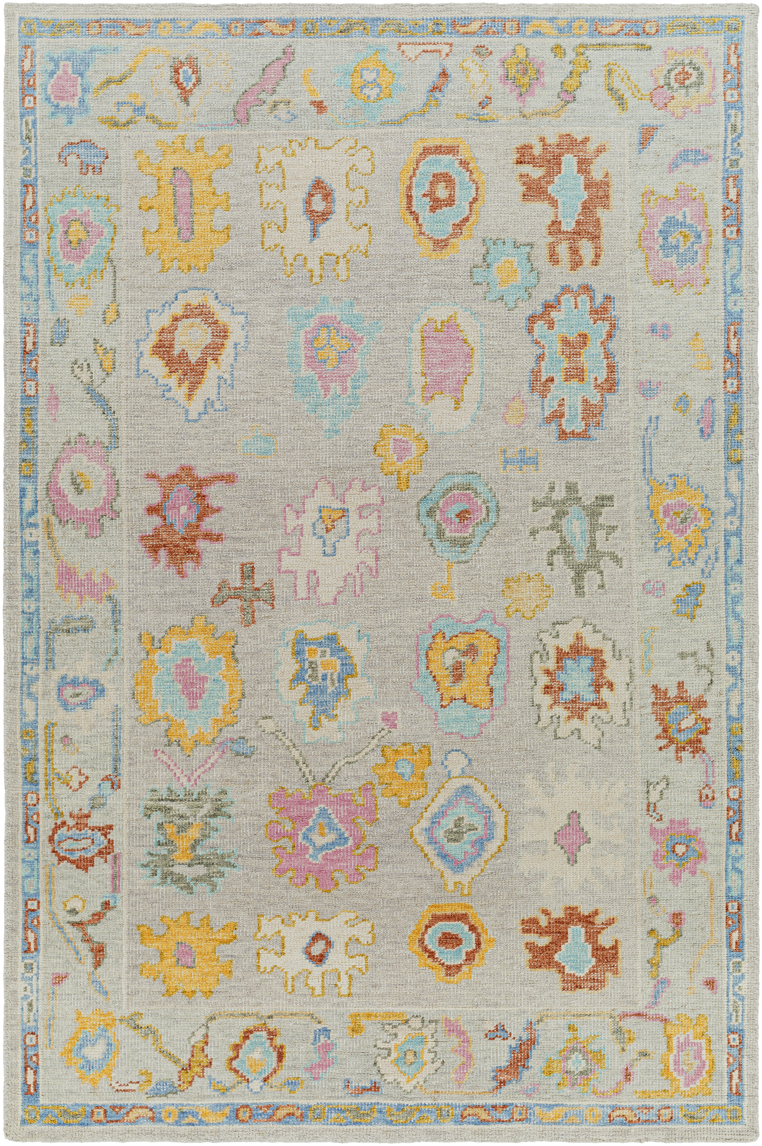Kars 36 X 24 inch Yellow Rug, Rectangle