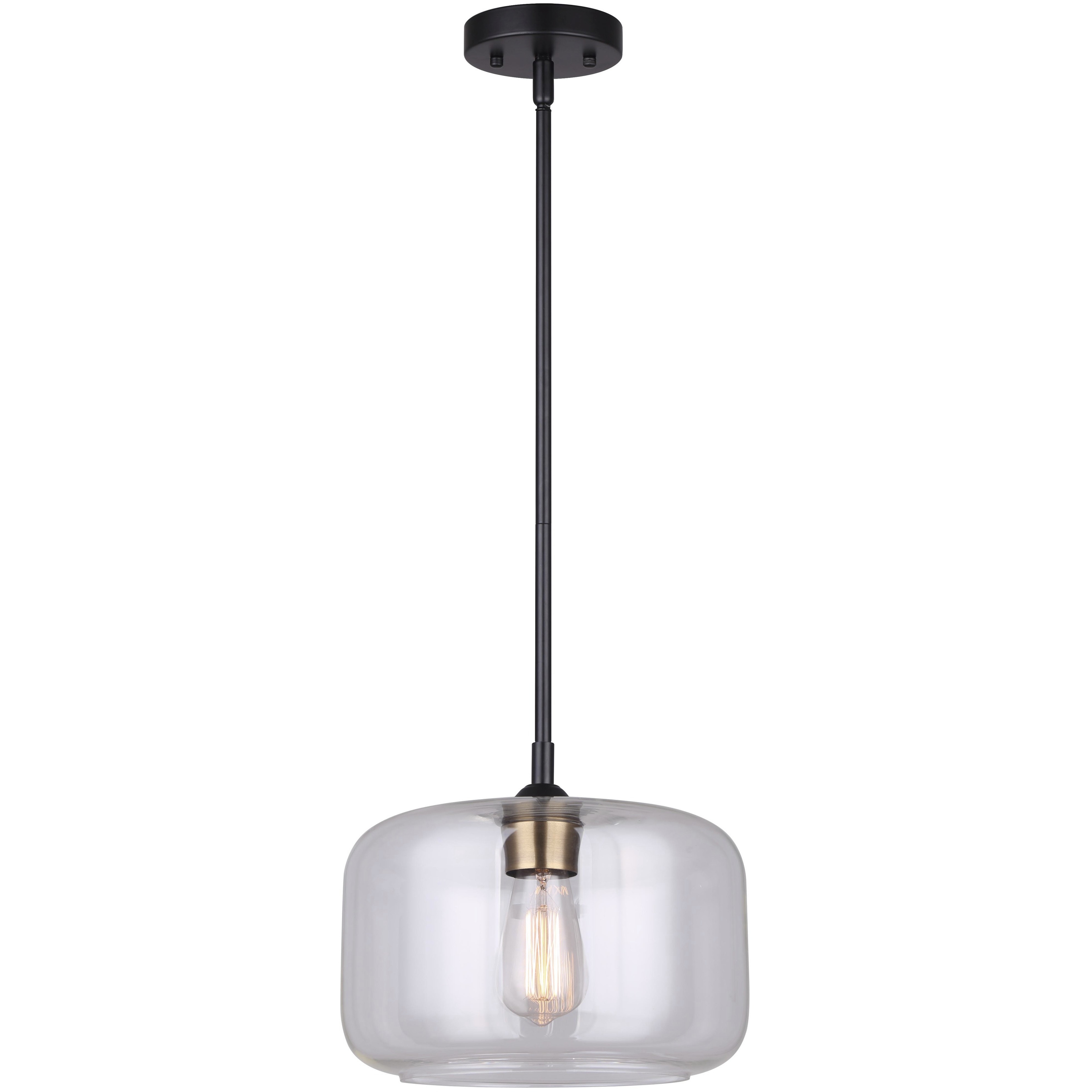 Fauna 1 Light 11 inch Matte Black/Gold Pendant Ceiling Light