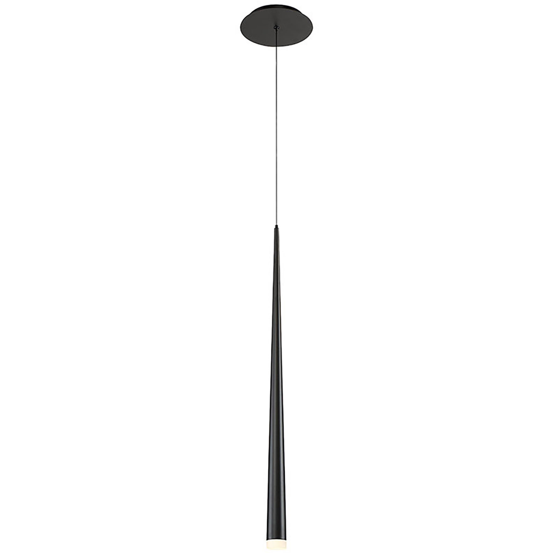Cascade LED 1.5 inch Black Pendant Ceiling Light in Round, 28in.