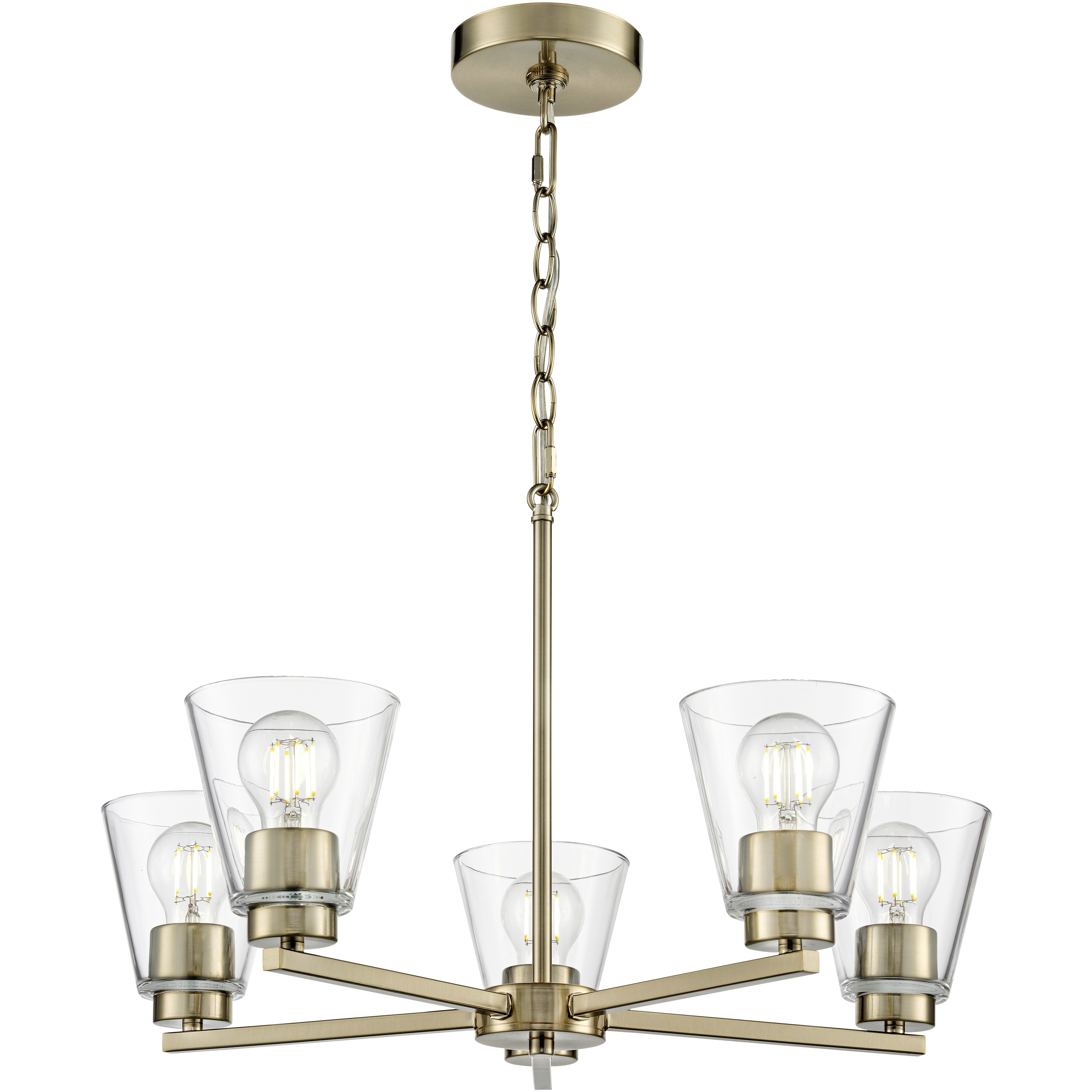 Strayhan 5 Light 24 inch Modern Gold Chandelier Ceiling Light