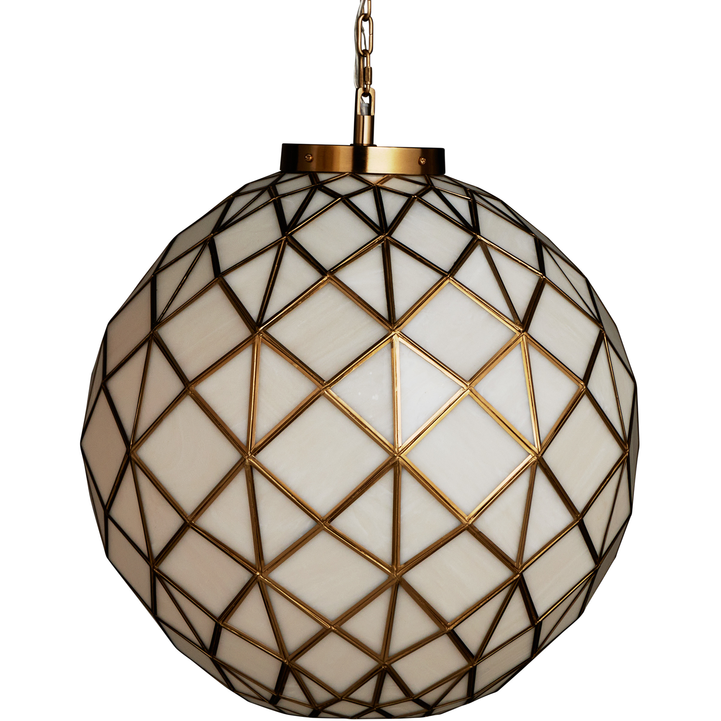 Polyhedron 1 Light 20.5 inch Antique Brass Pendant Ceiling Light, Medium