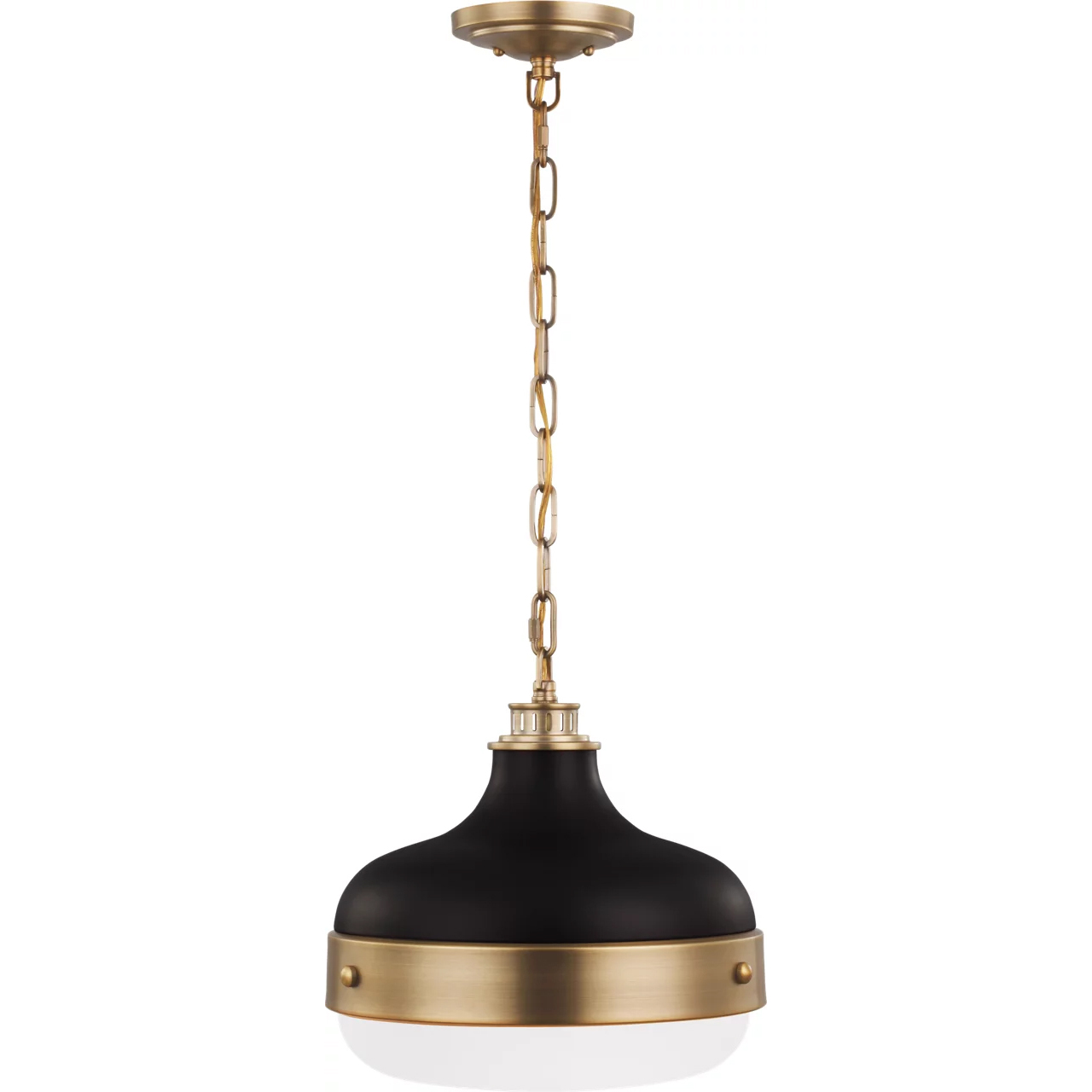 Cadence 2 Light 13 inch Dark Antique Brass / Matte Black Pendant Ceiling Light in Dark Antique Brass and Matte Black
