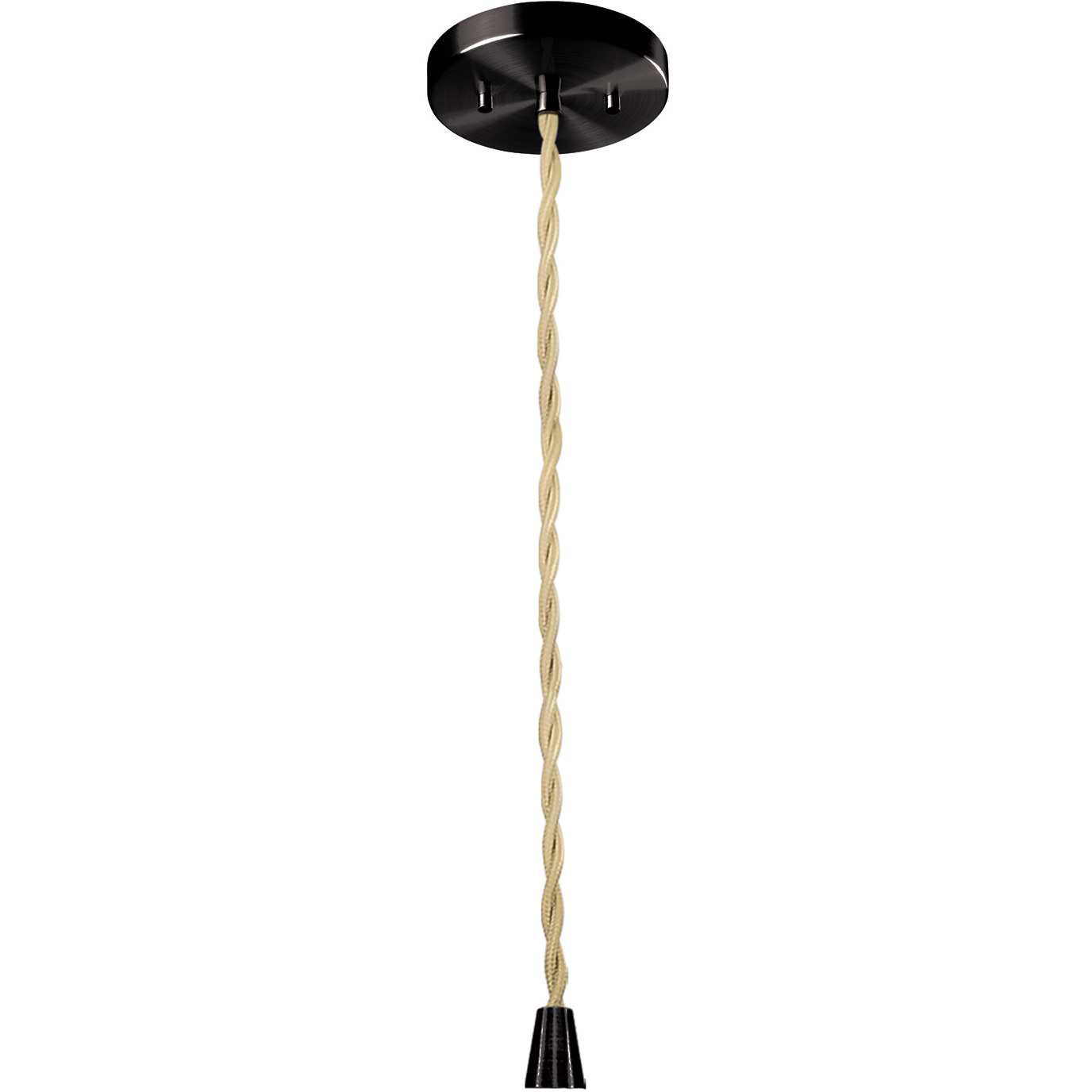 Radiance LED 10 inch Matte Black Pendant Ceiling Light in 700 Lm LED, Vanilla Gloss, Beige Twisted Cord