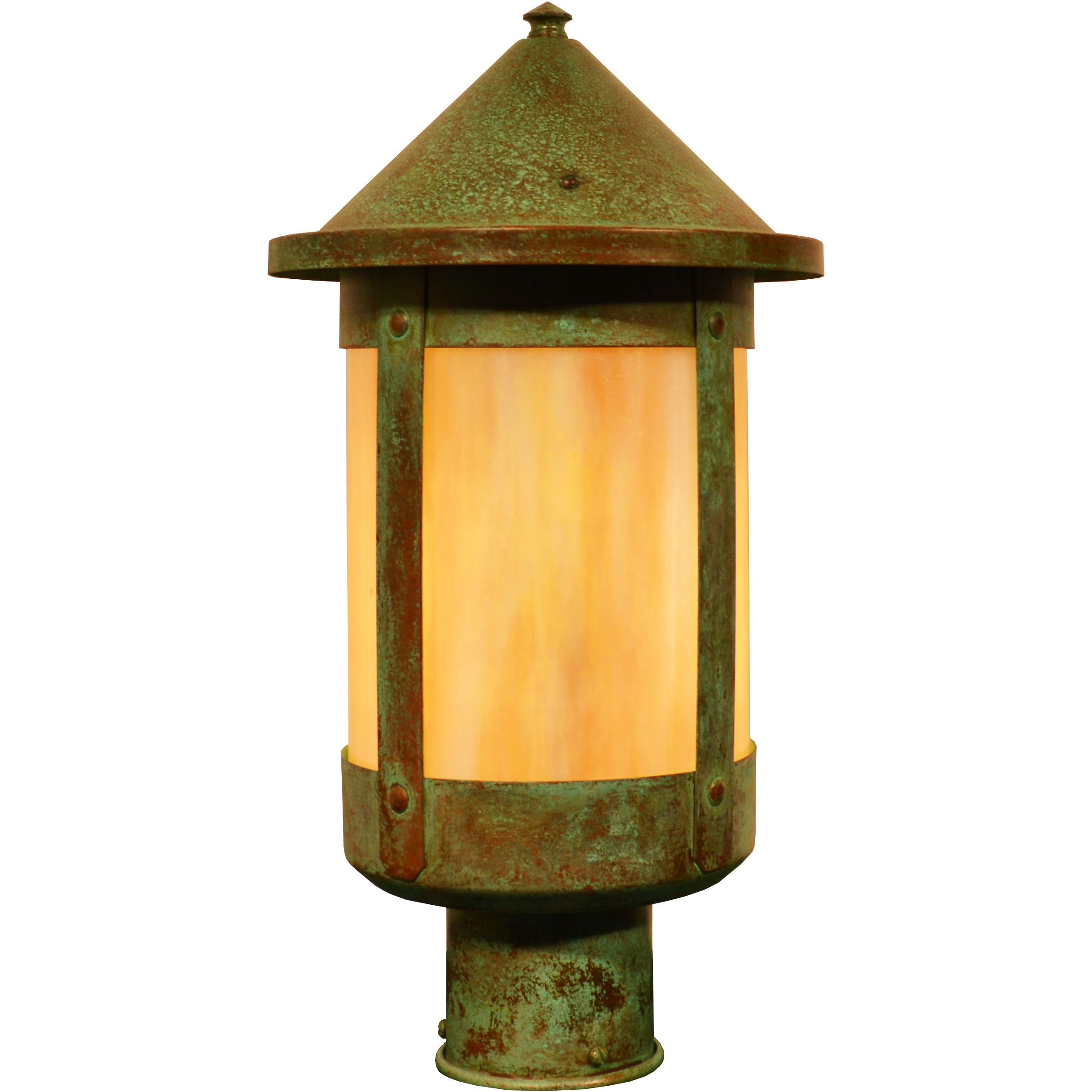 Berkeley 1 Light 13.25 inch Bronze Post Mount in White Opalescent