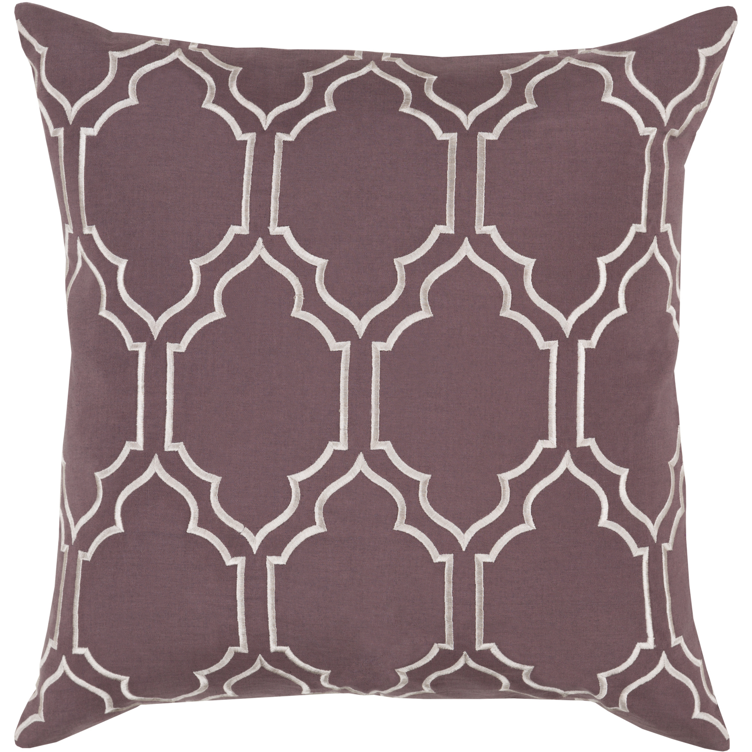 Skyline 20 inch Ivory, Eggplant Pillow Kit