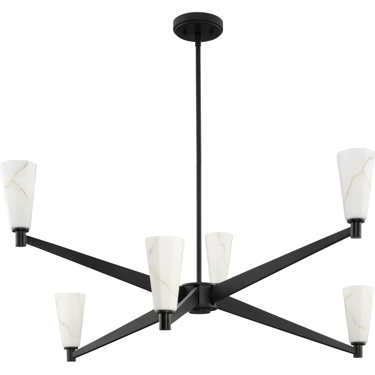 Tosca 6 Light 41 inch Matte Black Chandelier Ceiling Light, Design Series