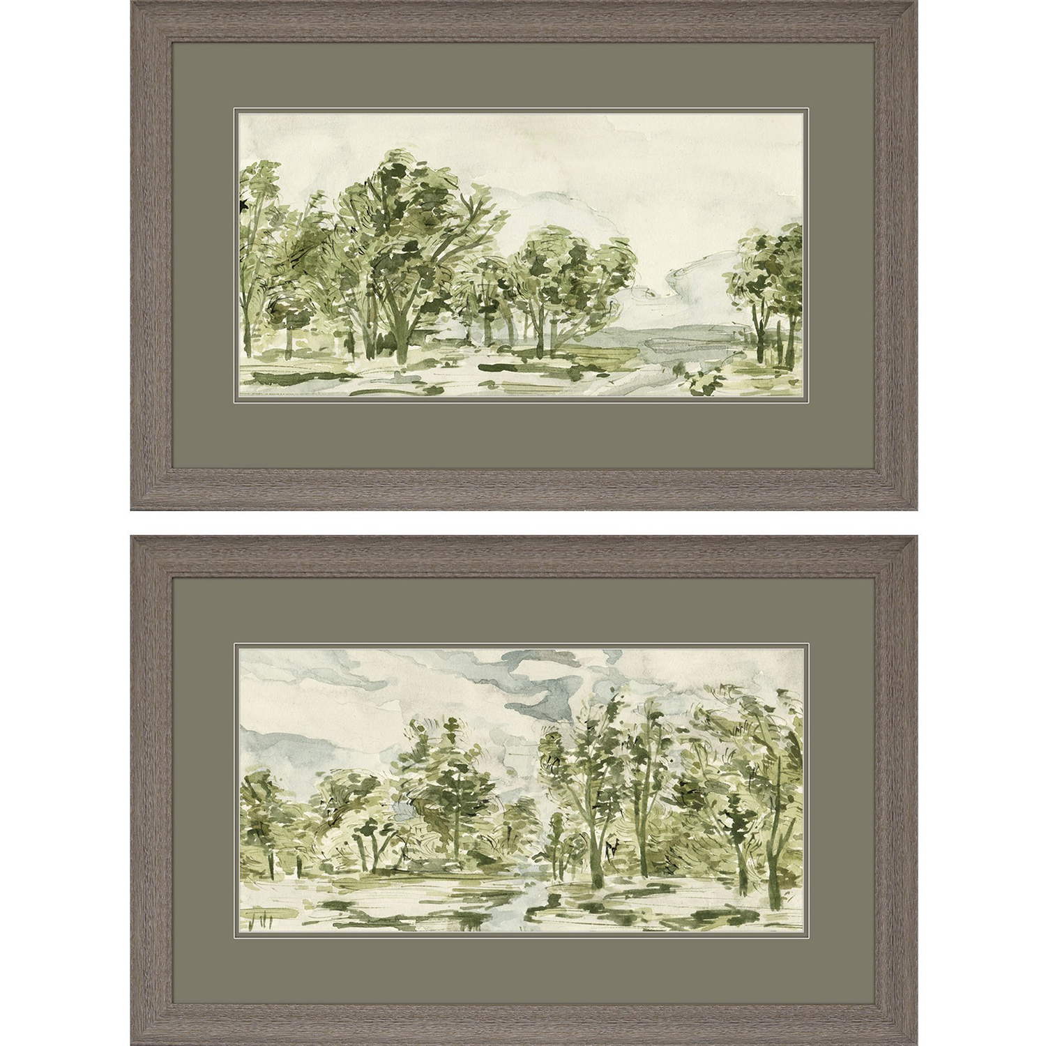 Landscapes Green and Beige and Neutral Framed Art, Propac