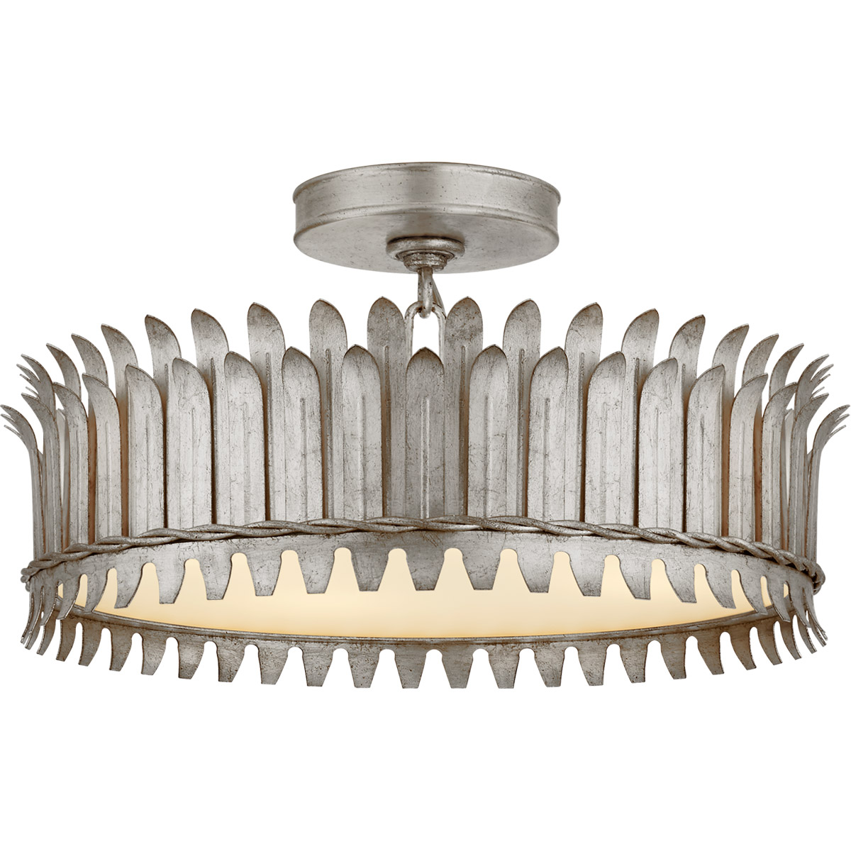Suzanne Kasler Leslie LED 16 inch Burnished Silver Leaf Semi-Flush Mount Ceiling Light