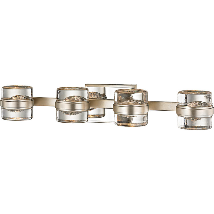 Splash 4 Light 25.25 inch Silver Leaf Bath and Vanity Wall Light