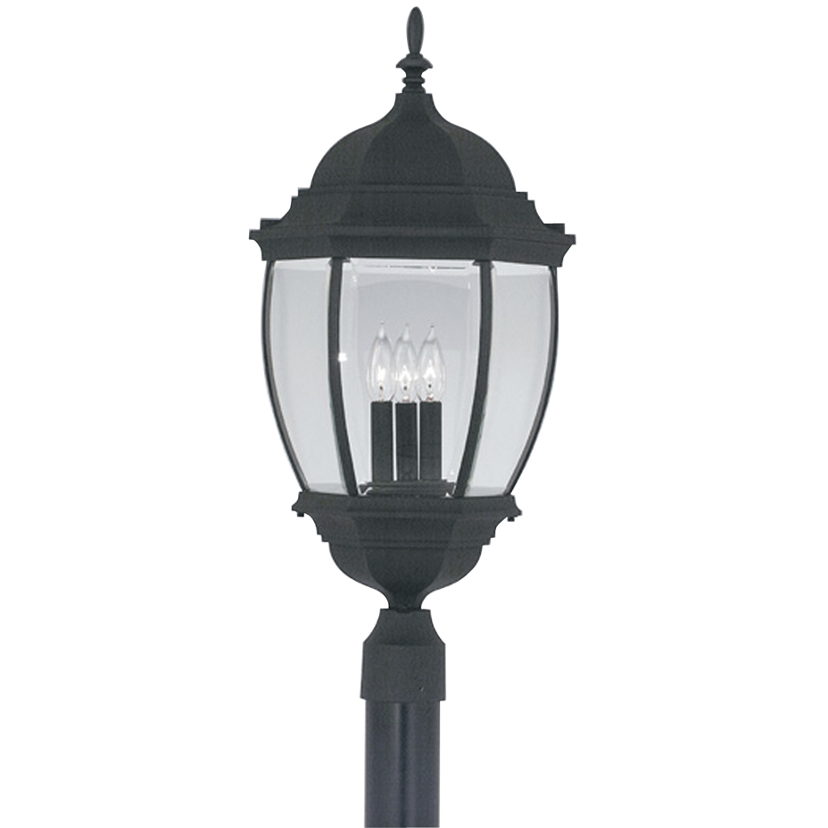 Tiverton 3 Light 28 inch Black Outdoor Post Lantern