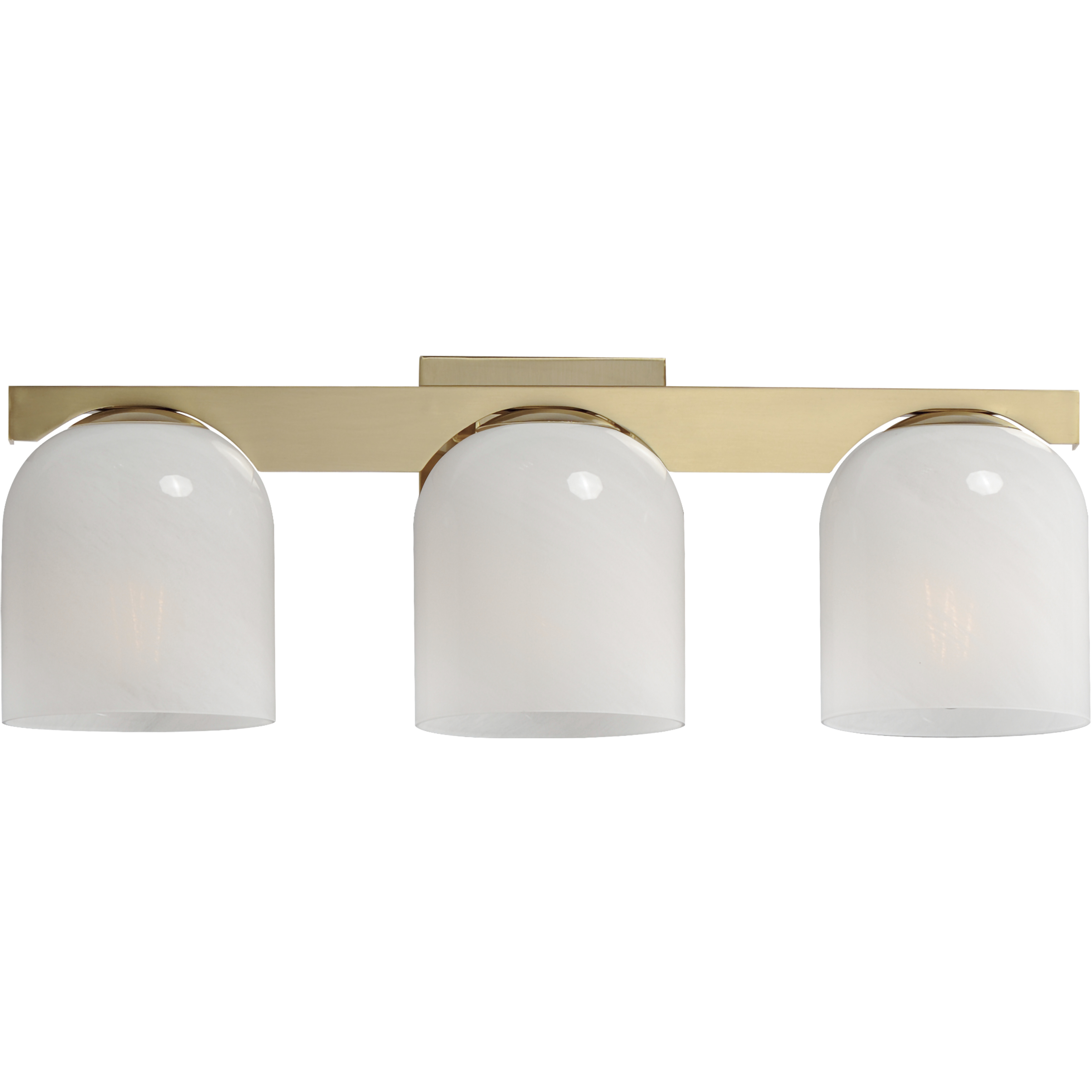 Scoop 3 Light 21.5 inch Natural Aged Brass Bath Vanity Wall Light in Marble
