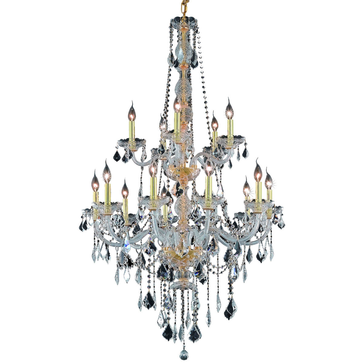 Verona 15 Light 33 inch Gold Foyer Ceiling Light in Clear, Royal Cut