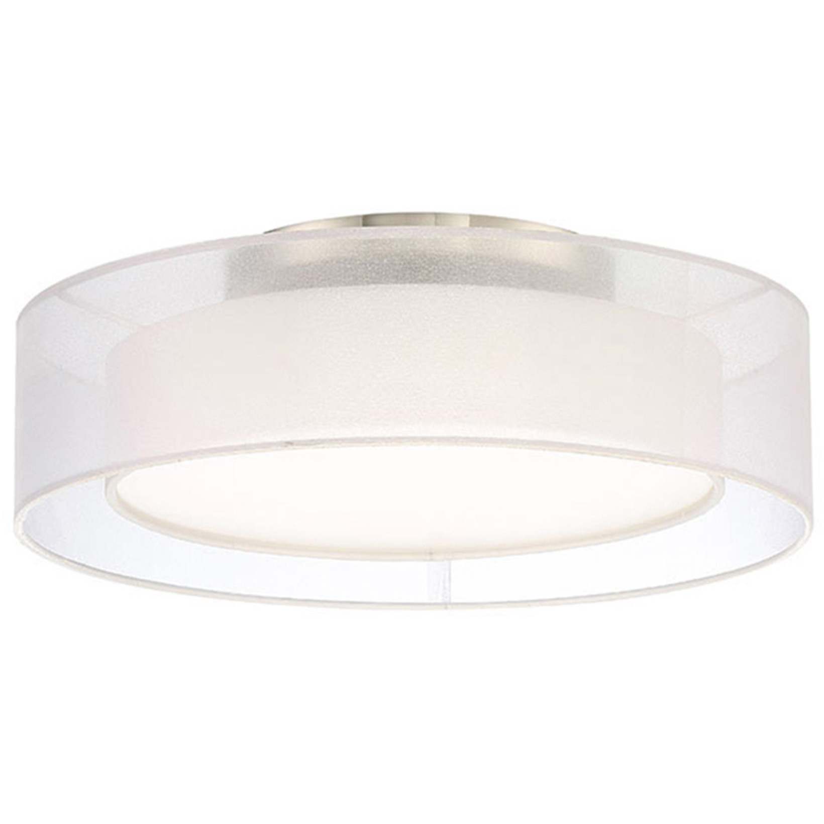 Metropolis LED 18 inch Brushed Nickel Semi Flush Mount Ceiling Light in 18in.
